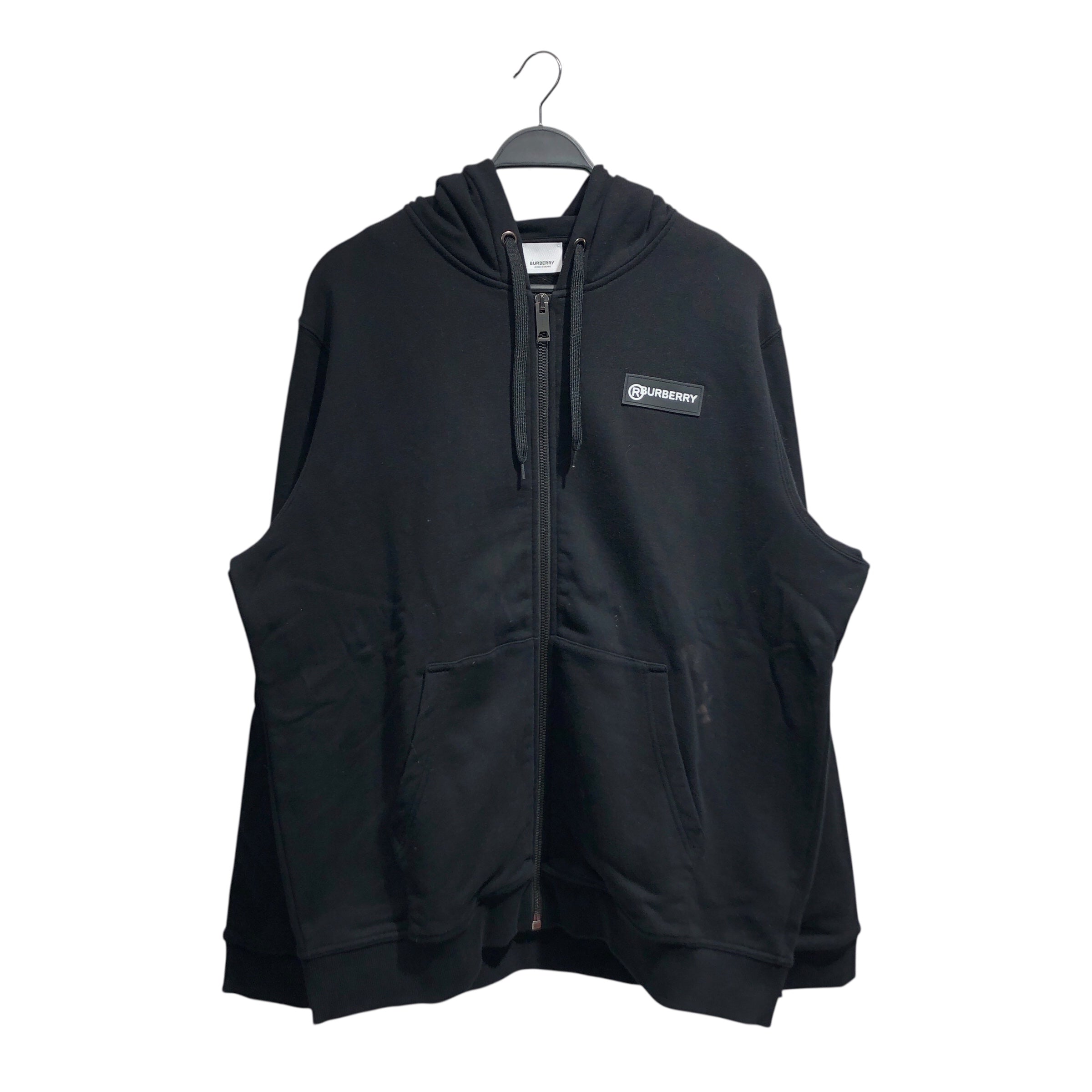 BURBERRY LONDON/Zip Up Hoodie/XL/Cotton/BLK/PLAID ON SLEEVES view 1