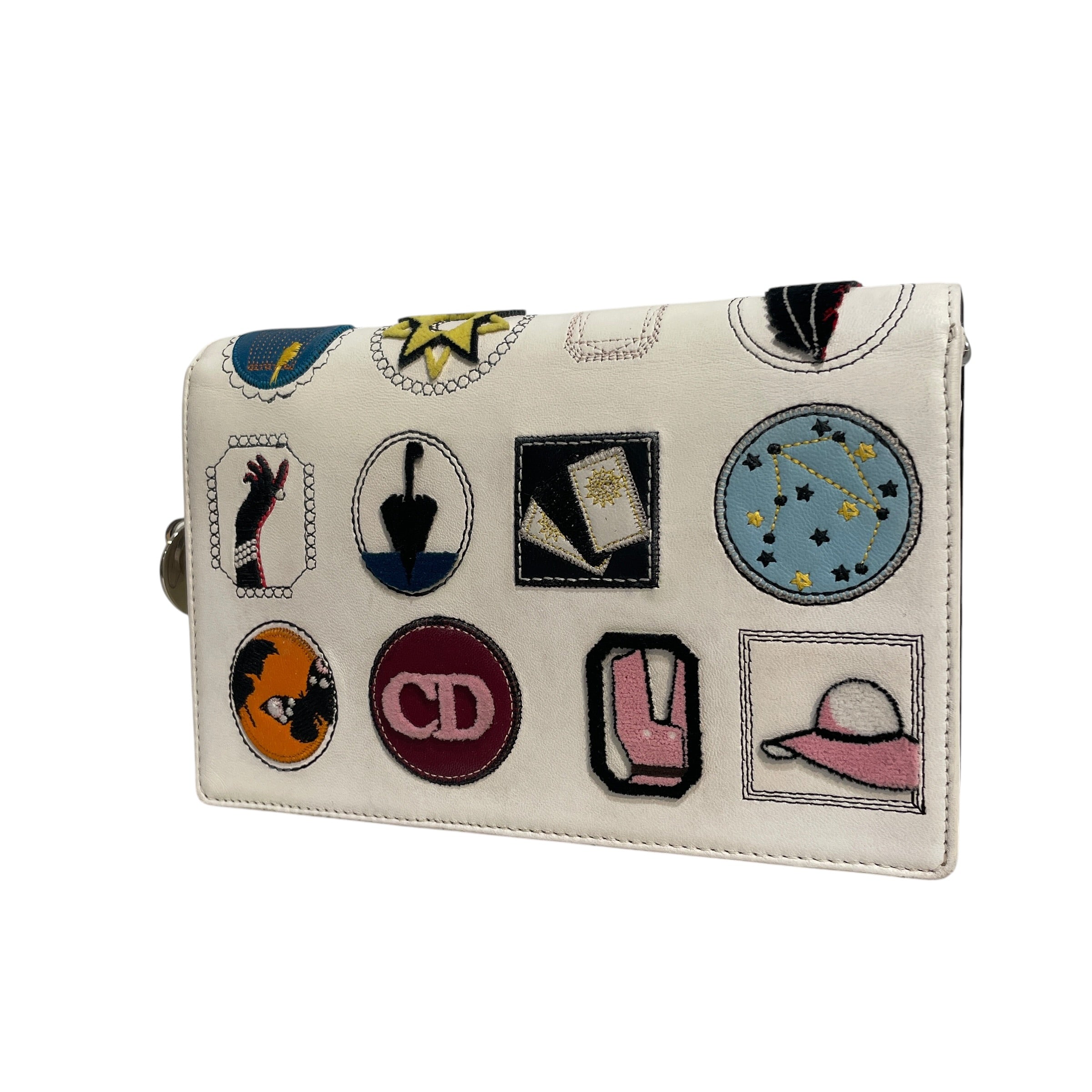 Christian Dior/Cross Body Bag/Graphic/Leather/MLT/Badge Embellished Chain Bag view 2