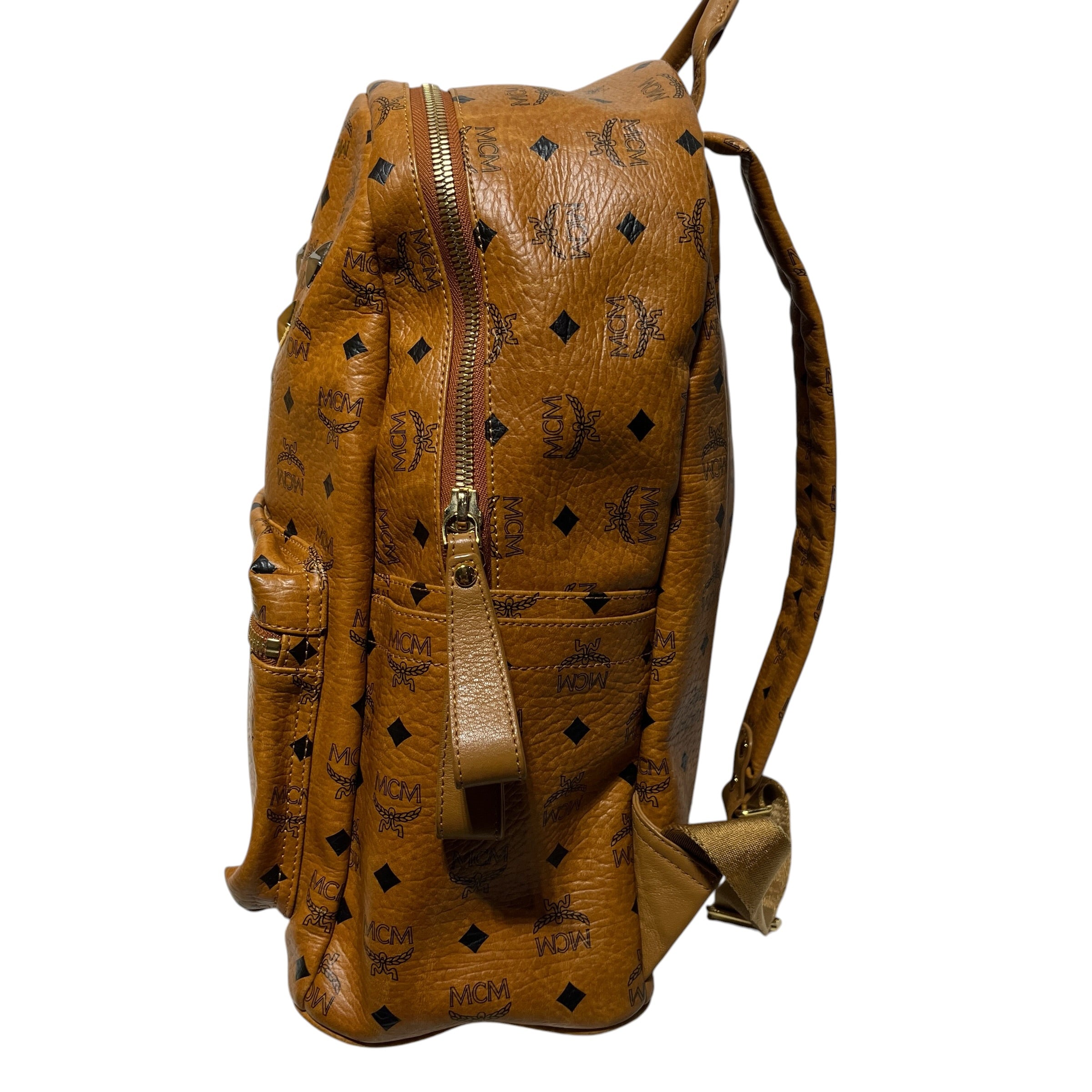 MCM/Backpack/Leather/RED/Studded Backpack view 4