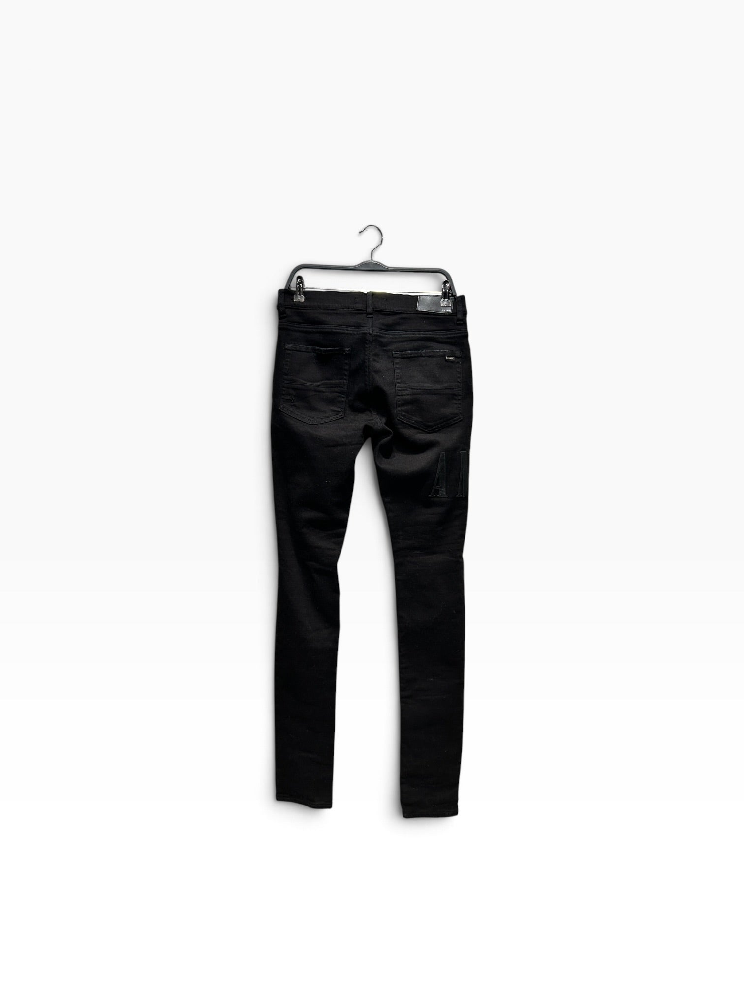 AMIRI/Skinny Pants/30/Cotton/BLK/LEATHER AMIRI LEG LOGO view 2