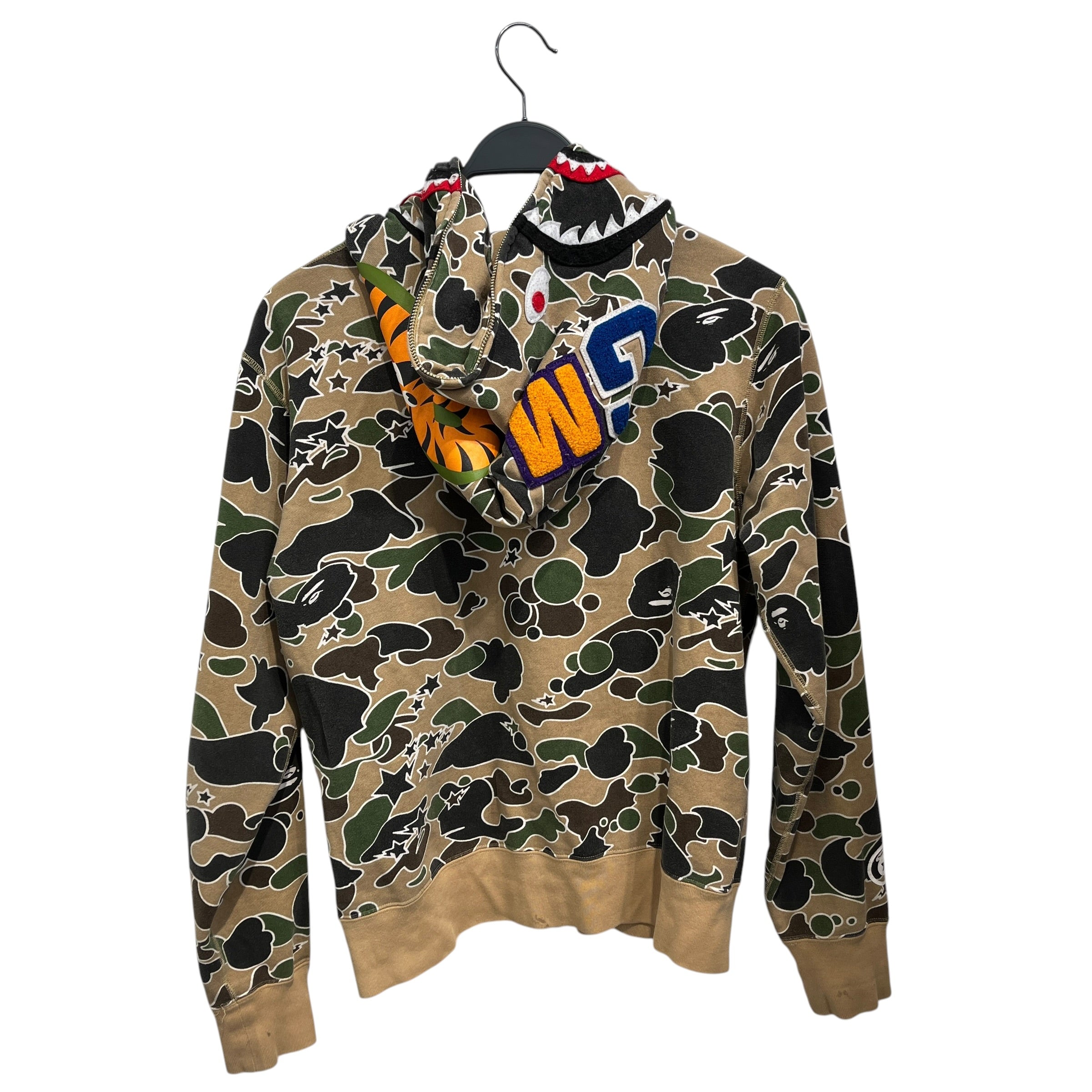 A BATHING APE/Zip Up Hoodie/M/Camouflage/Cotton/CML/Camo Shark Full Zip view 2