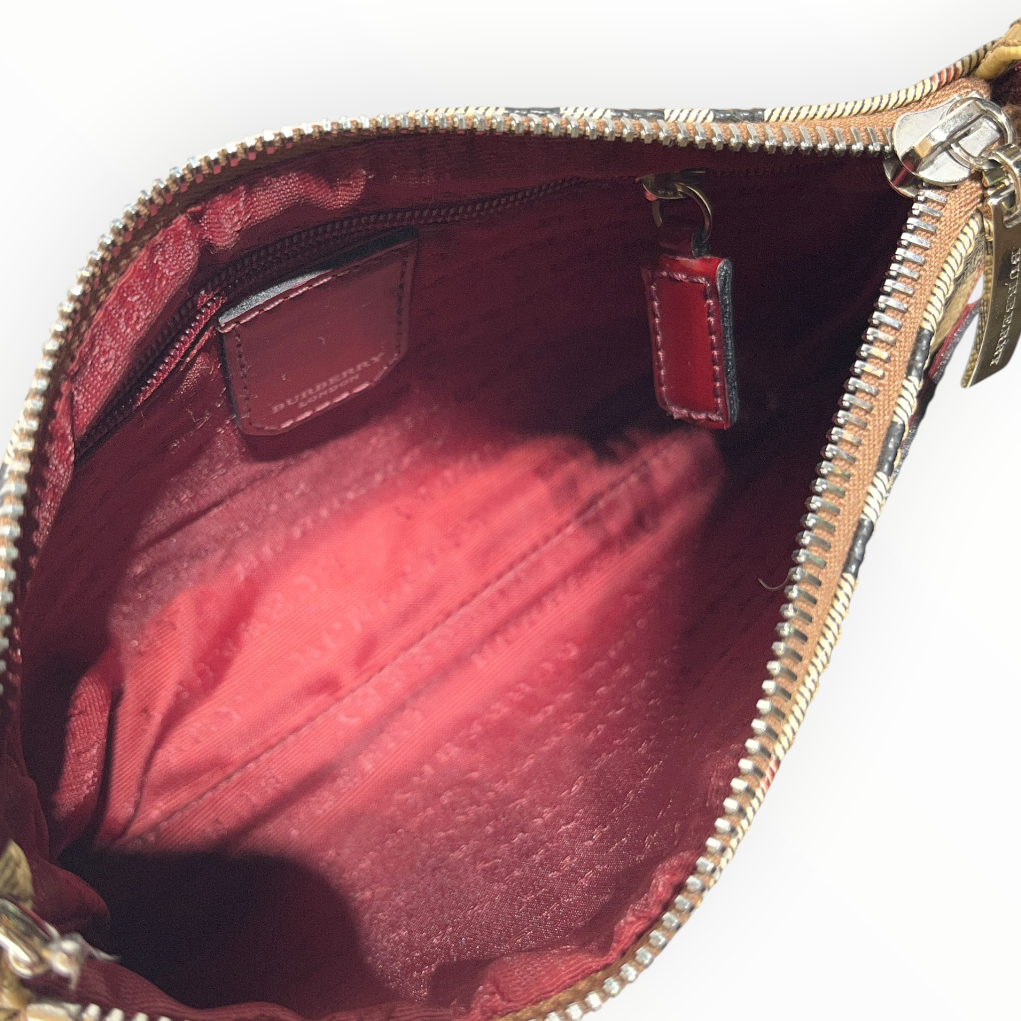BURBERRY/Bag/Plaid/Leather/RED/ view 4
