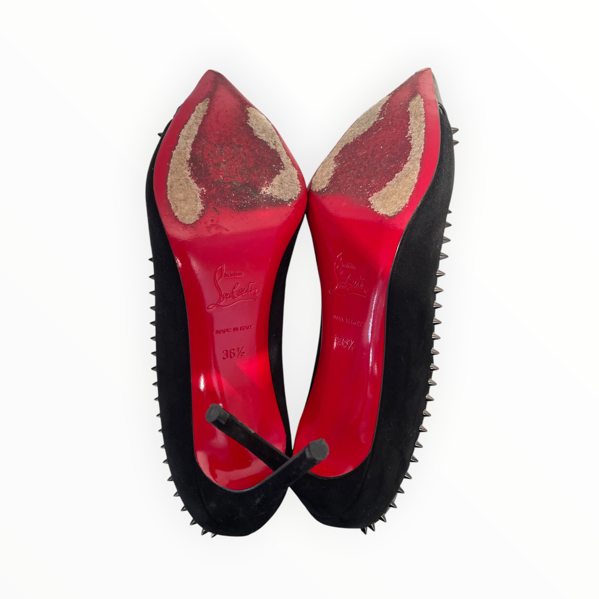 Christian Louboutin/Heels/EU 36.5/Suede/BLK/STUDDED view 4