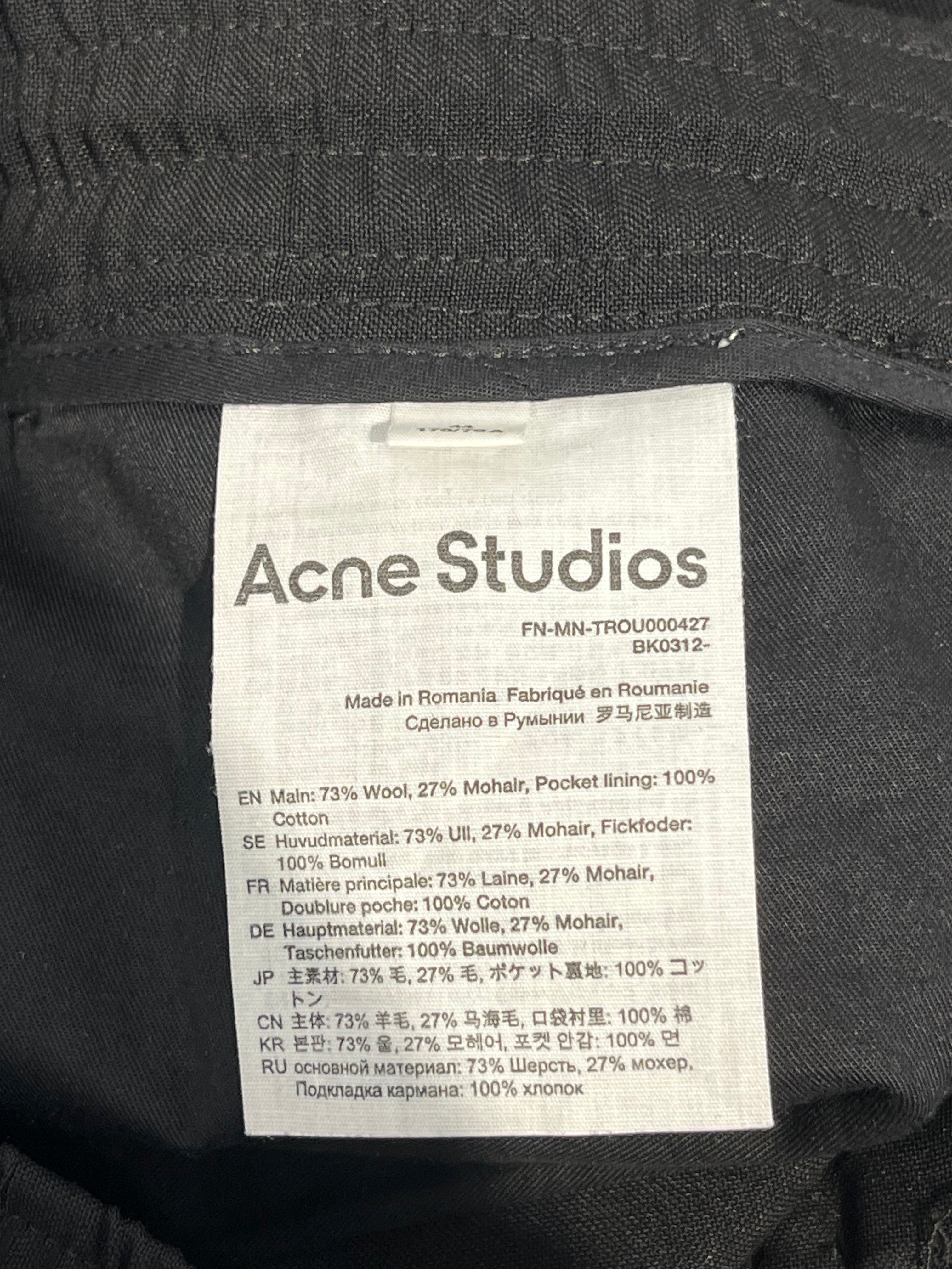 Acne Studios/Pants/44/Wool/BLK/EASY WAIST TROUSER PANT view 3