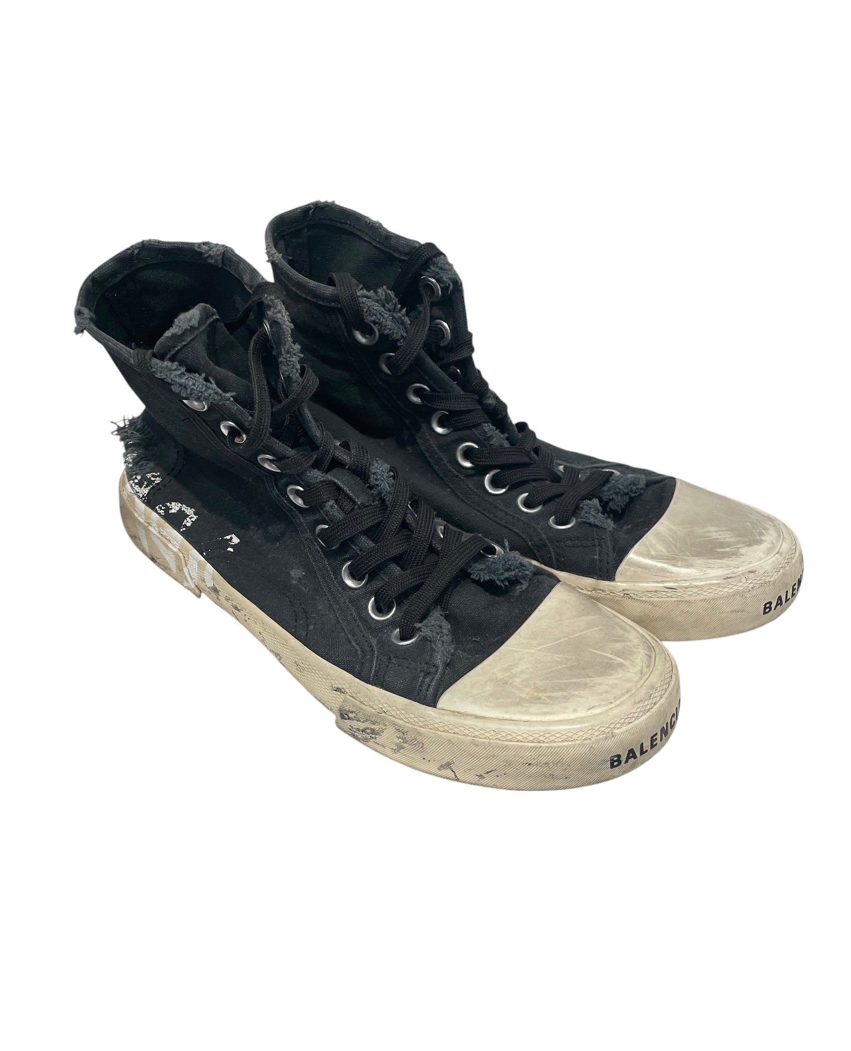BALENCIAGA/Hi-Sneakers/EU 39/Graphic/BLK/GRAFFITI DESTROYEDDIRTY EFFECT view 1