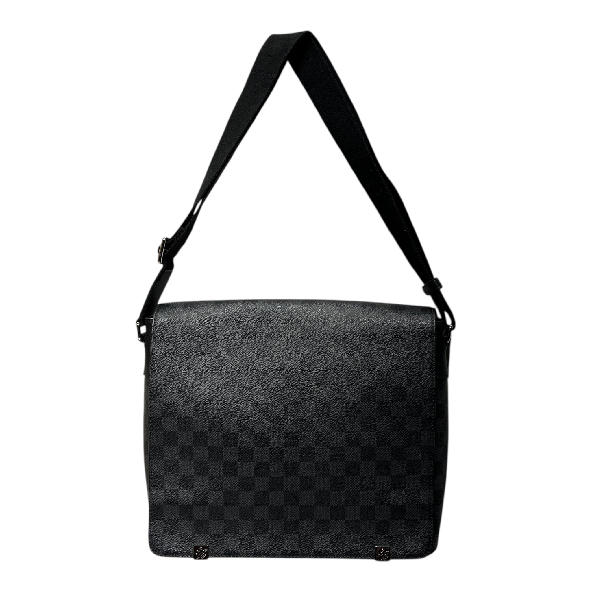 LOUIS VUITTON/Cross Body Bag/Glen Check/Leather/BLK/district messenger view 1
