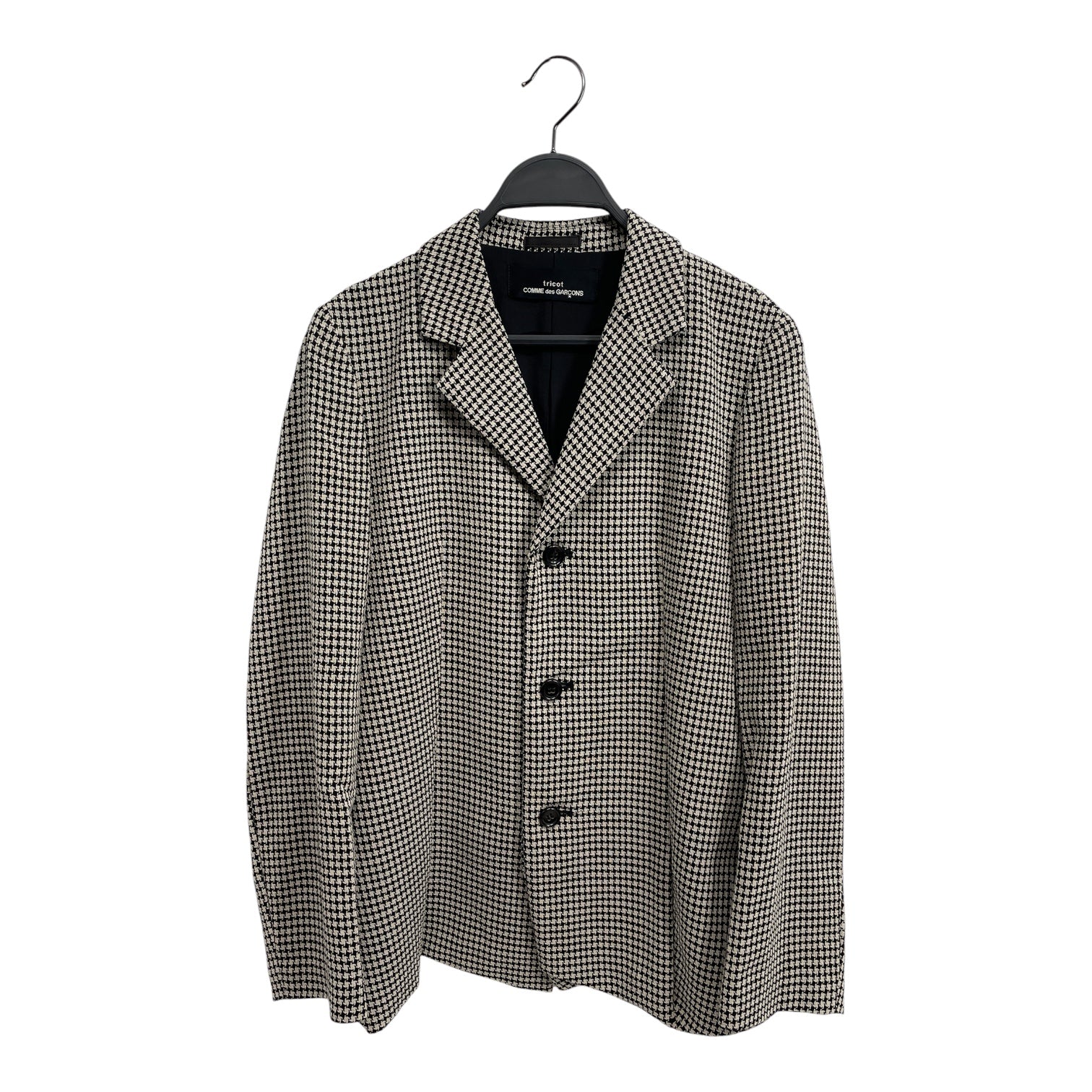 COMME des GARCONS/Tailored Jkt/All Over Print/Wool/WHT/HOUNDSTOOTH PATTERN/TRICOT view 1