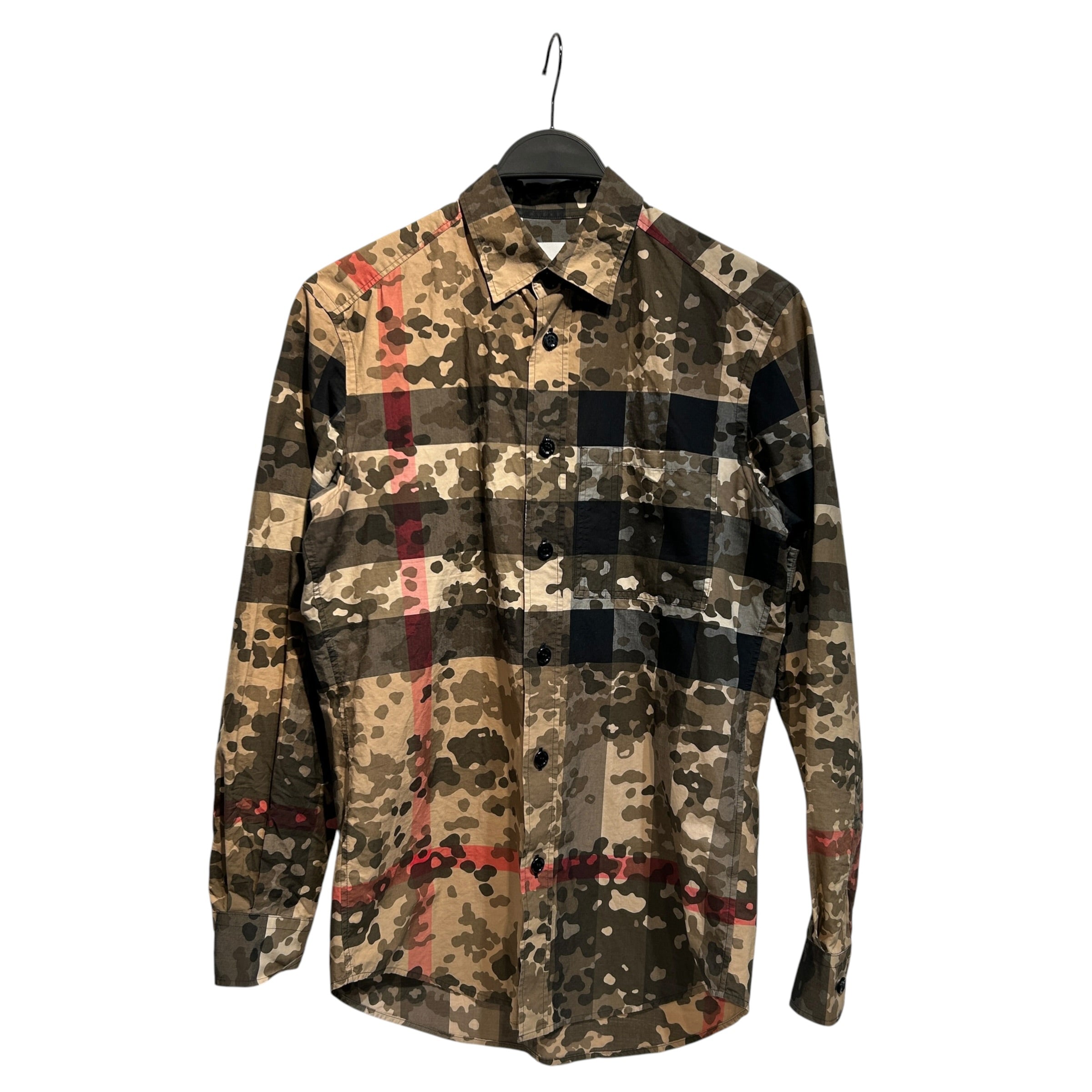 BURBERRY/LS Shirt/XS/Cotton/KHK/Camouflage/CAMO CHECK SHIRT view 1