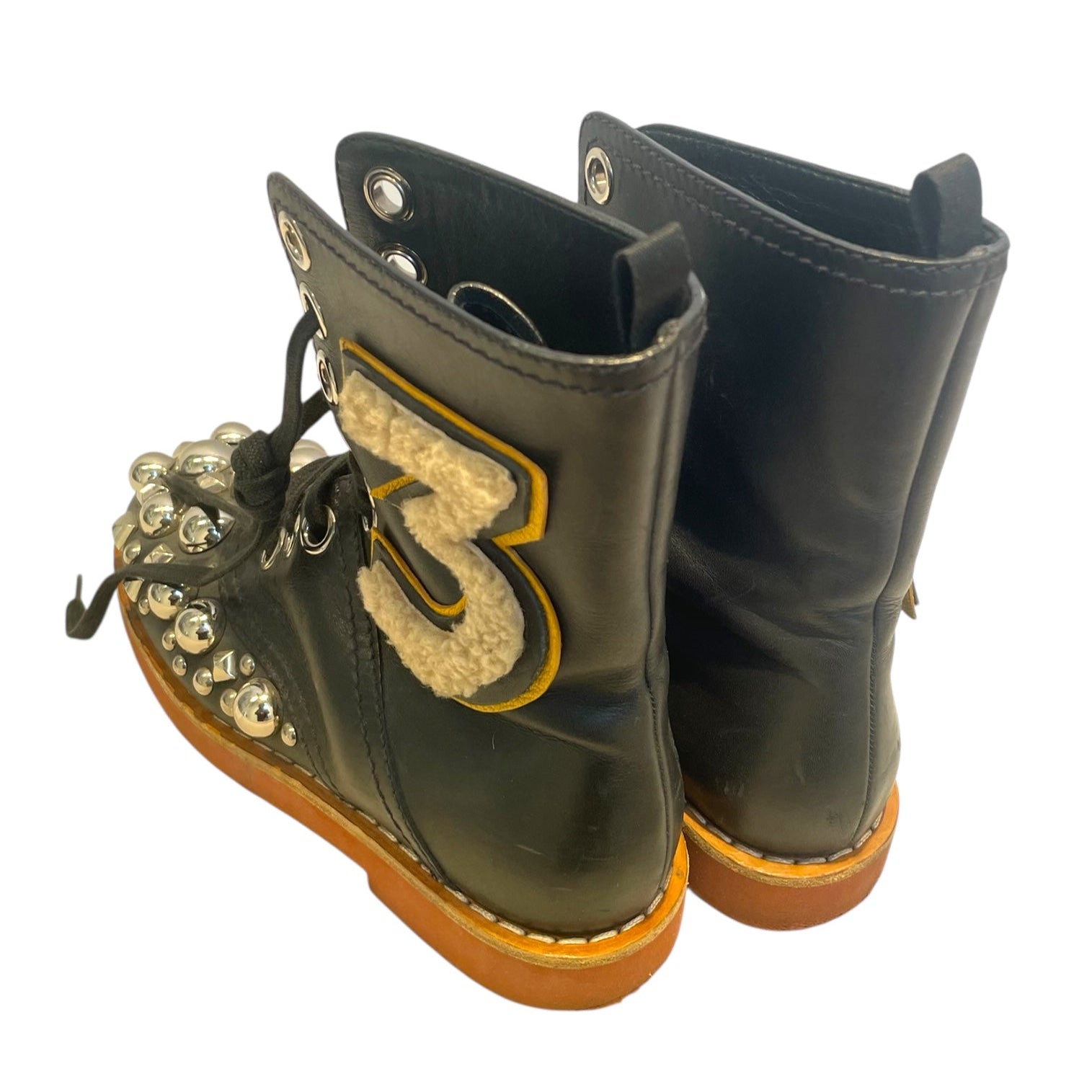 MIU MIU/Biker Boots/EU 37/Leather/BLK/FURRY 3 view 2