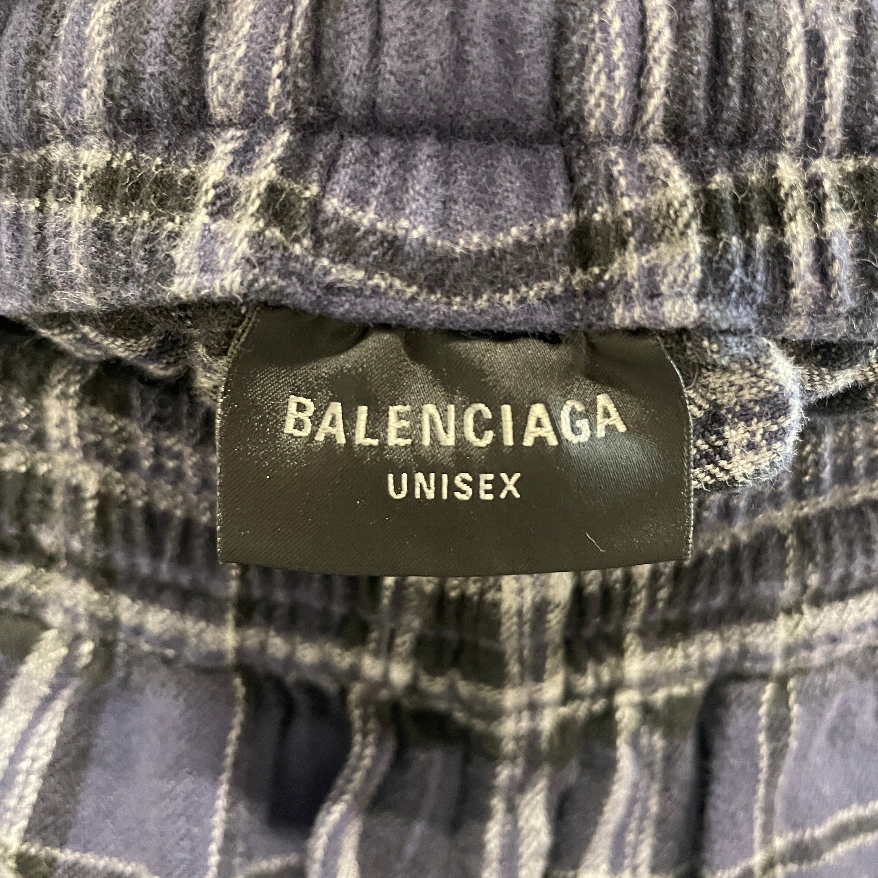 BALENCIAGA/Pants/M/Cotton/NVY/Plaid/SIDE EMB BY POCKET view 3
