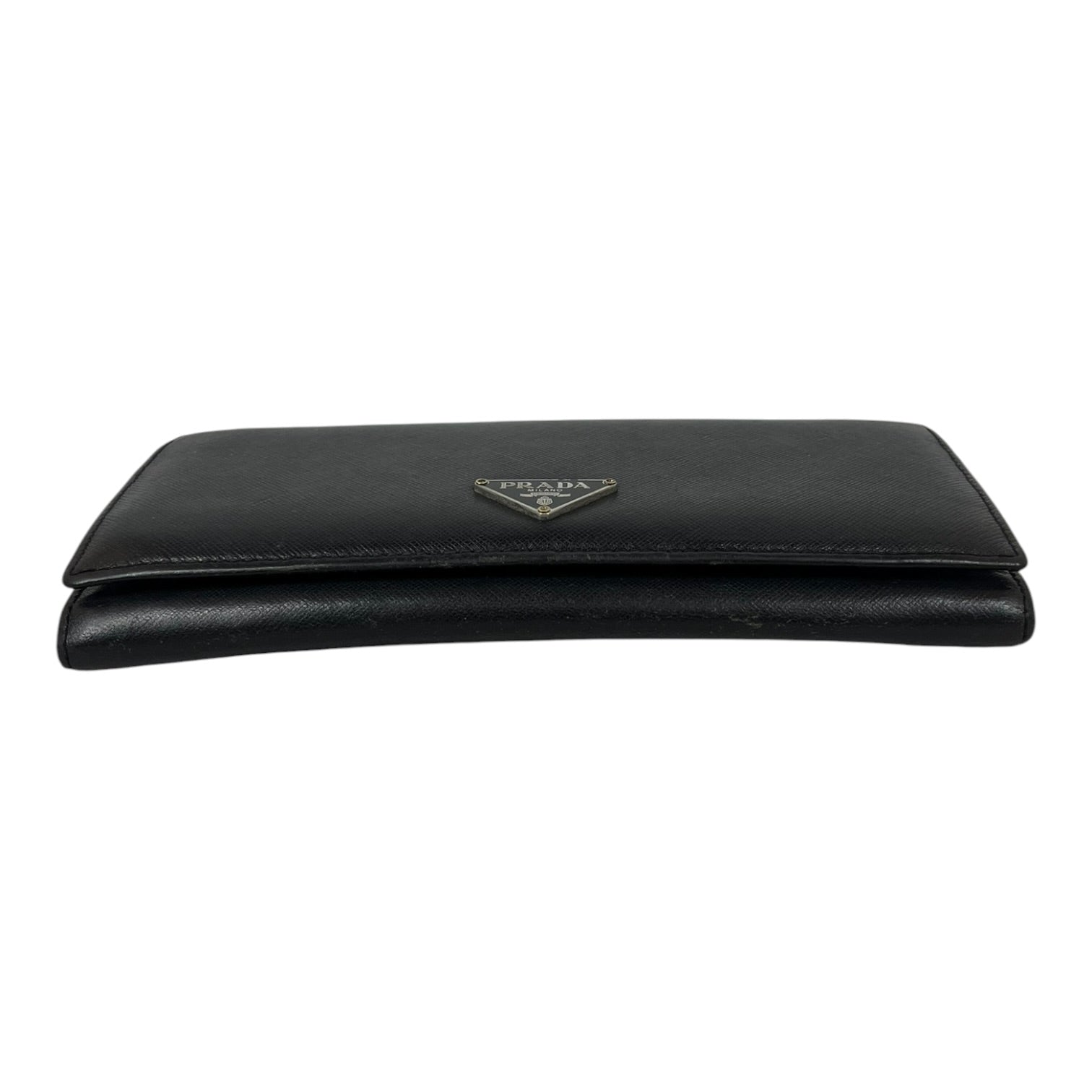 PRADA/Long Wallet/Leather/BLK/Logo w/ Double Snap Closure view 3