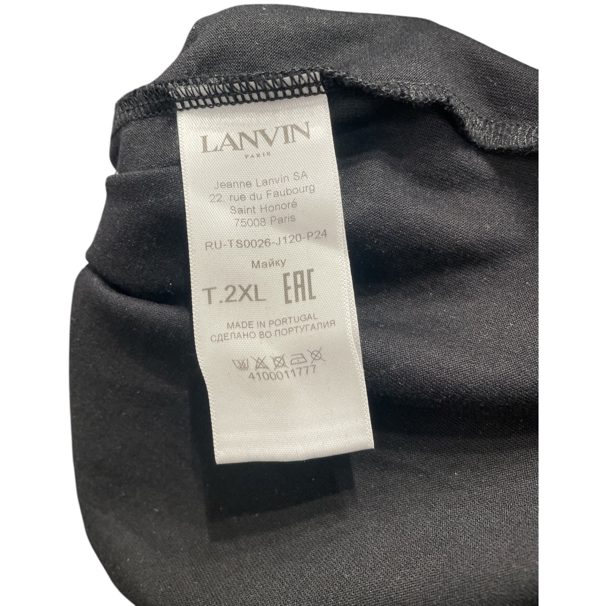 LANVIN/T-Shirt/XXL/Cotton/BLK/Graphic/flowers are only for decor view 4