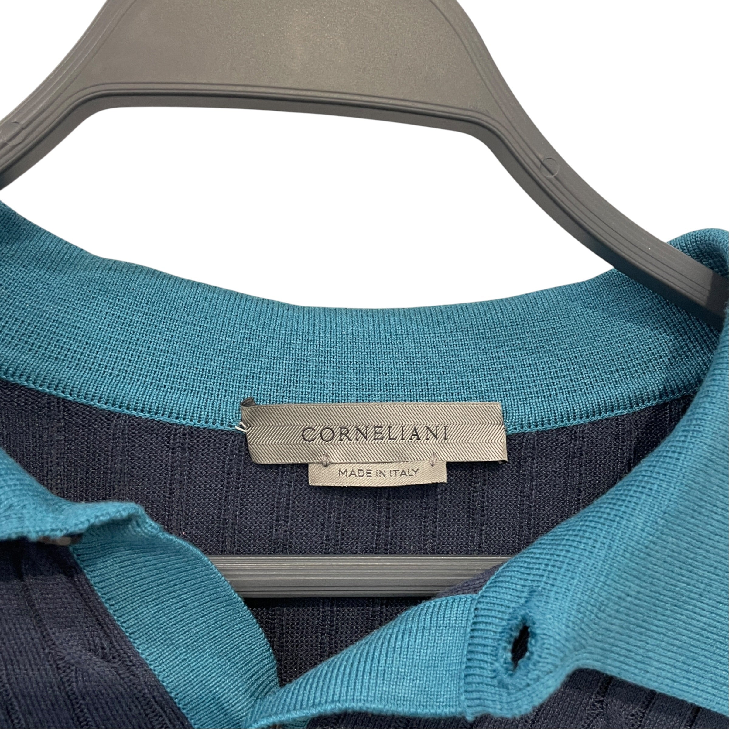 Corneliani/3|4S Cut & Sew/M/Cotton/BLU/Collared Two tone blue view 3