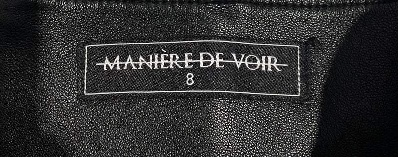 MANIERE DE VOIR/Blouse/8/Faux Leather/BLK/LACE UP CORSET