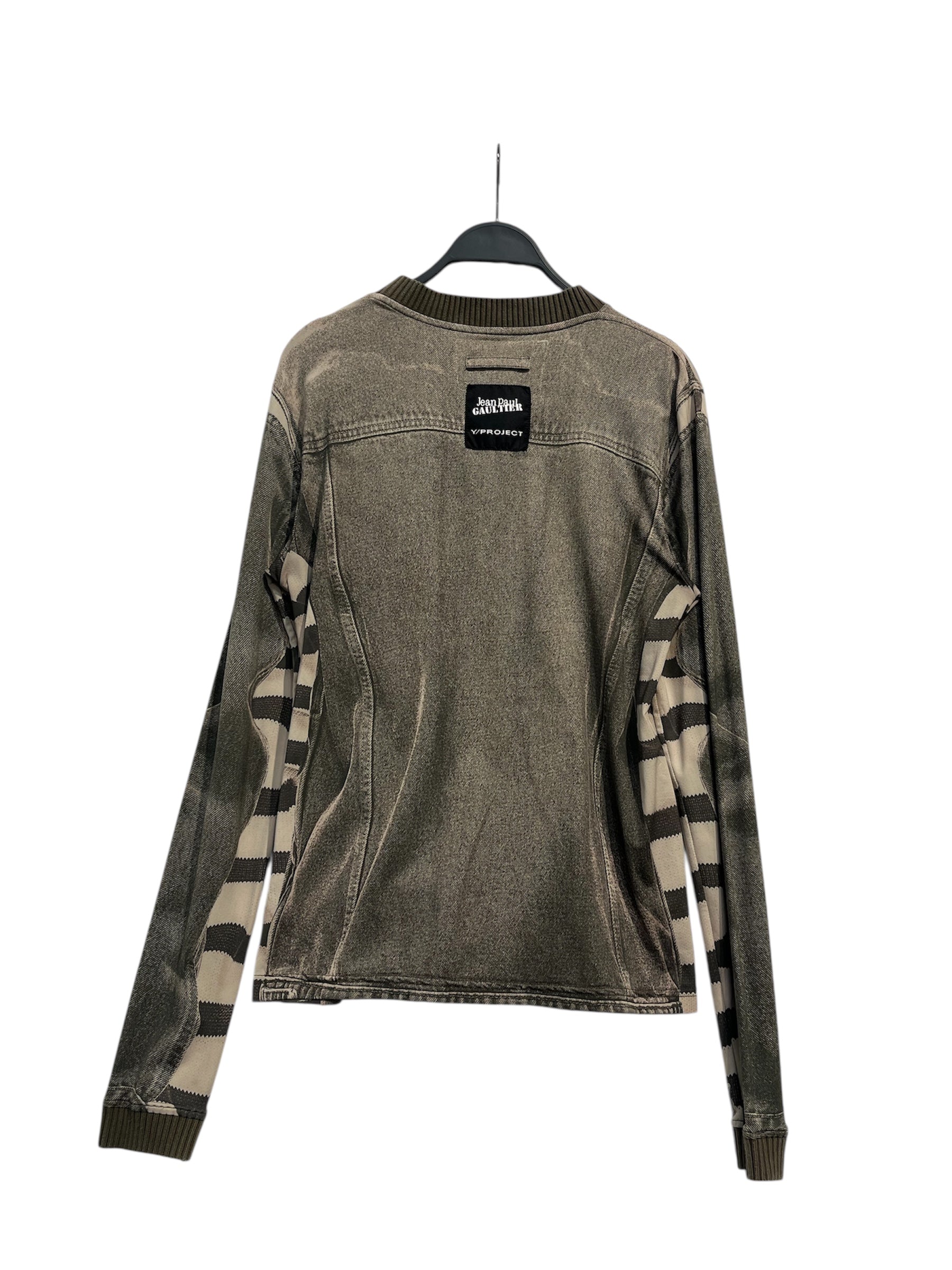 Jean Paul Gaultier/Y/PROJECT/LS T-Shirt/L/Cotton/GRN/All Over Print/MESH DENIM PRINIT view 2