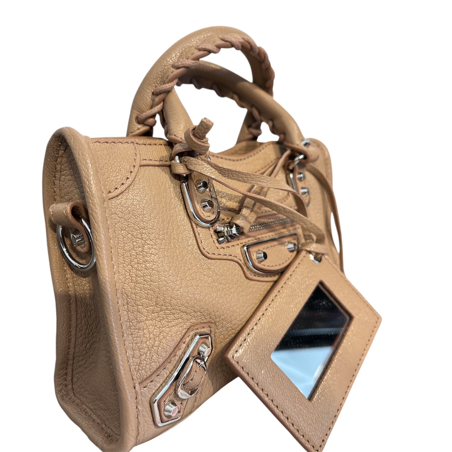 BALENCIAGA/Hand Bag/Leather/BEG/nano city bag view 6