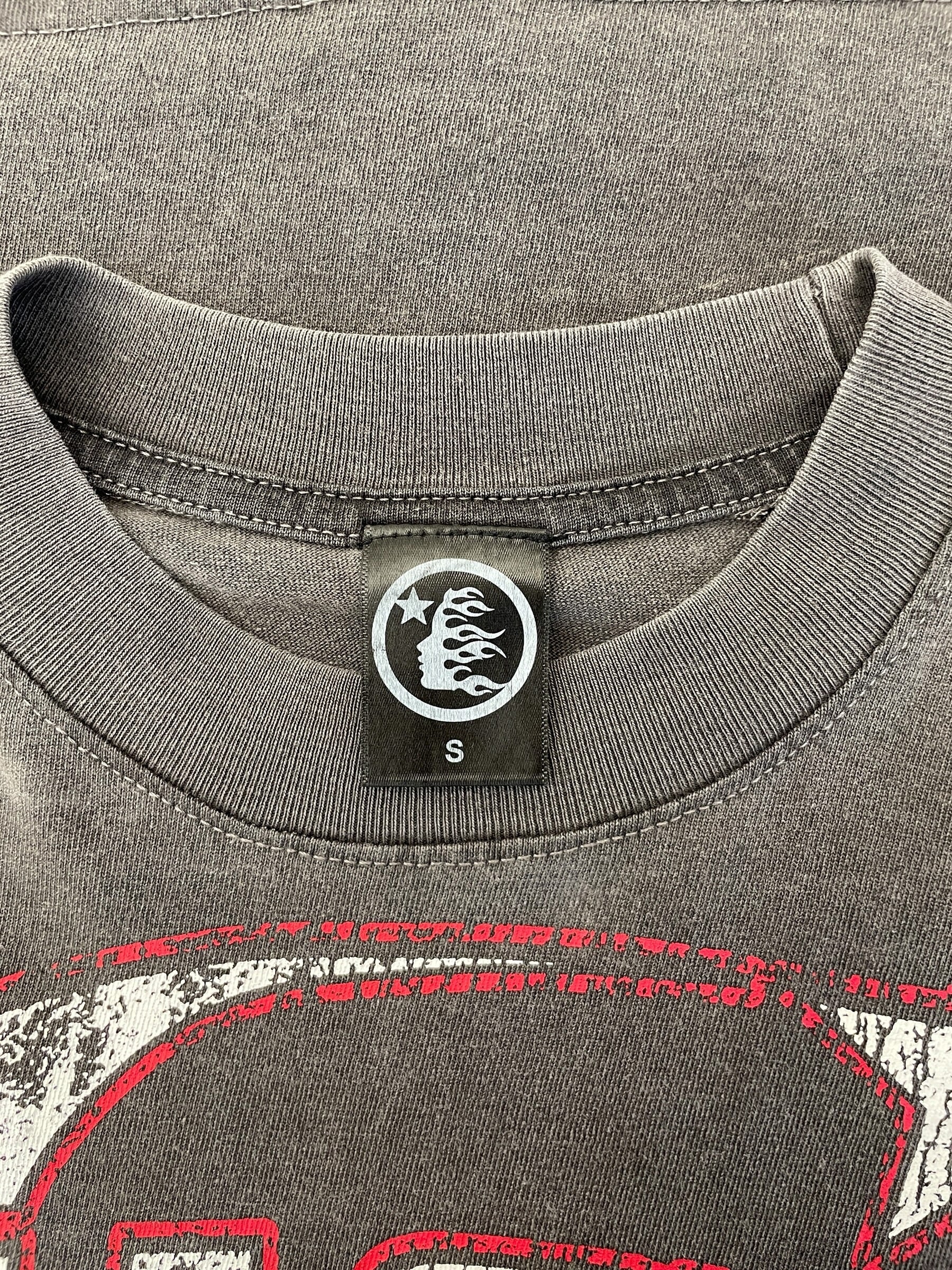 HELLSTAR/T-Shirt/S/Cotton/GRY/Graphic/EMOJI FACE view 3