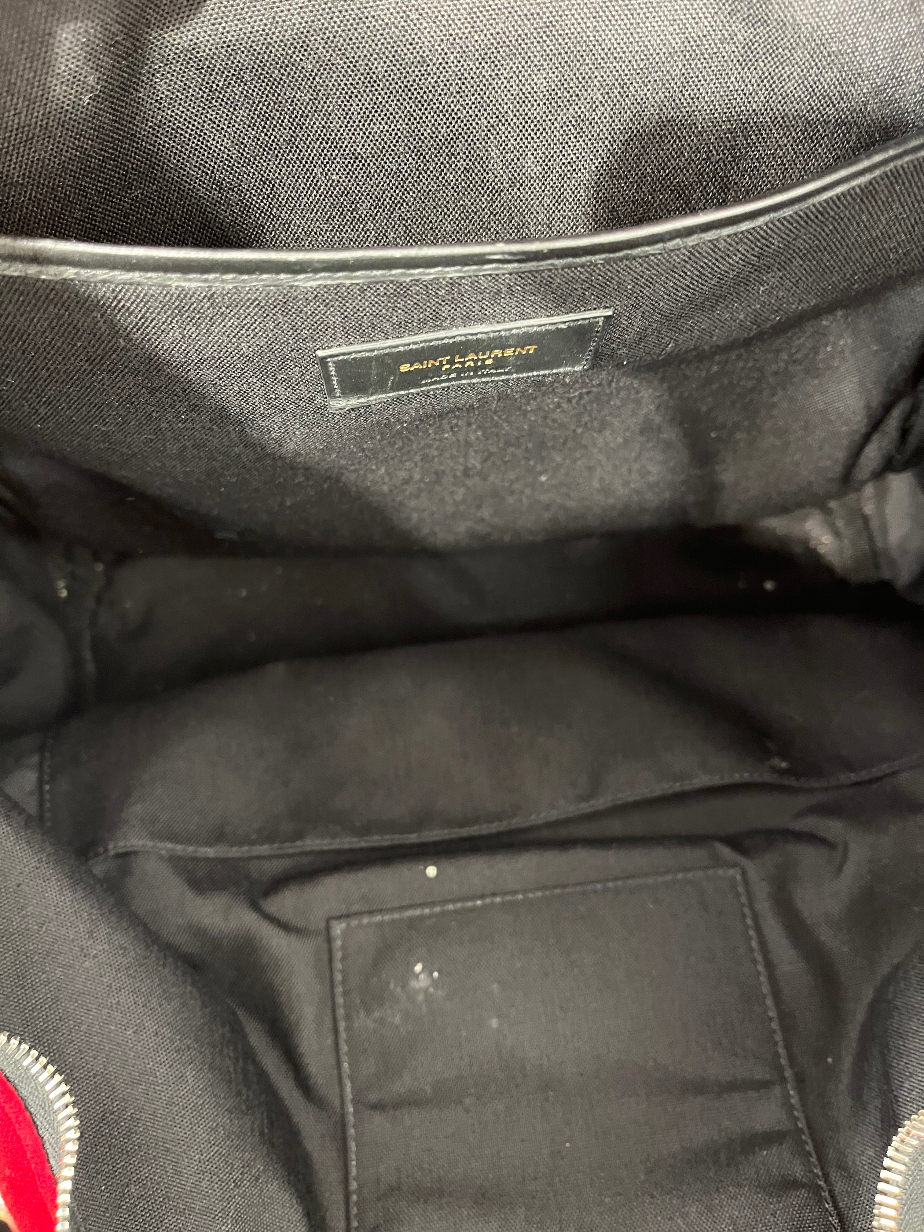 SAINT LAURENT/Backpack/Leather/RED/RED FELT GOLD LOGO FRONT view 5