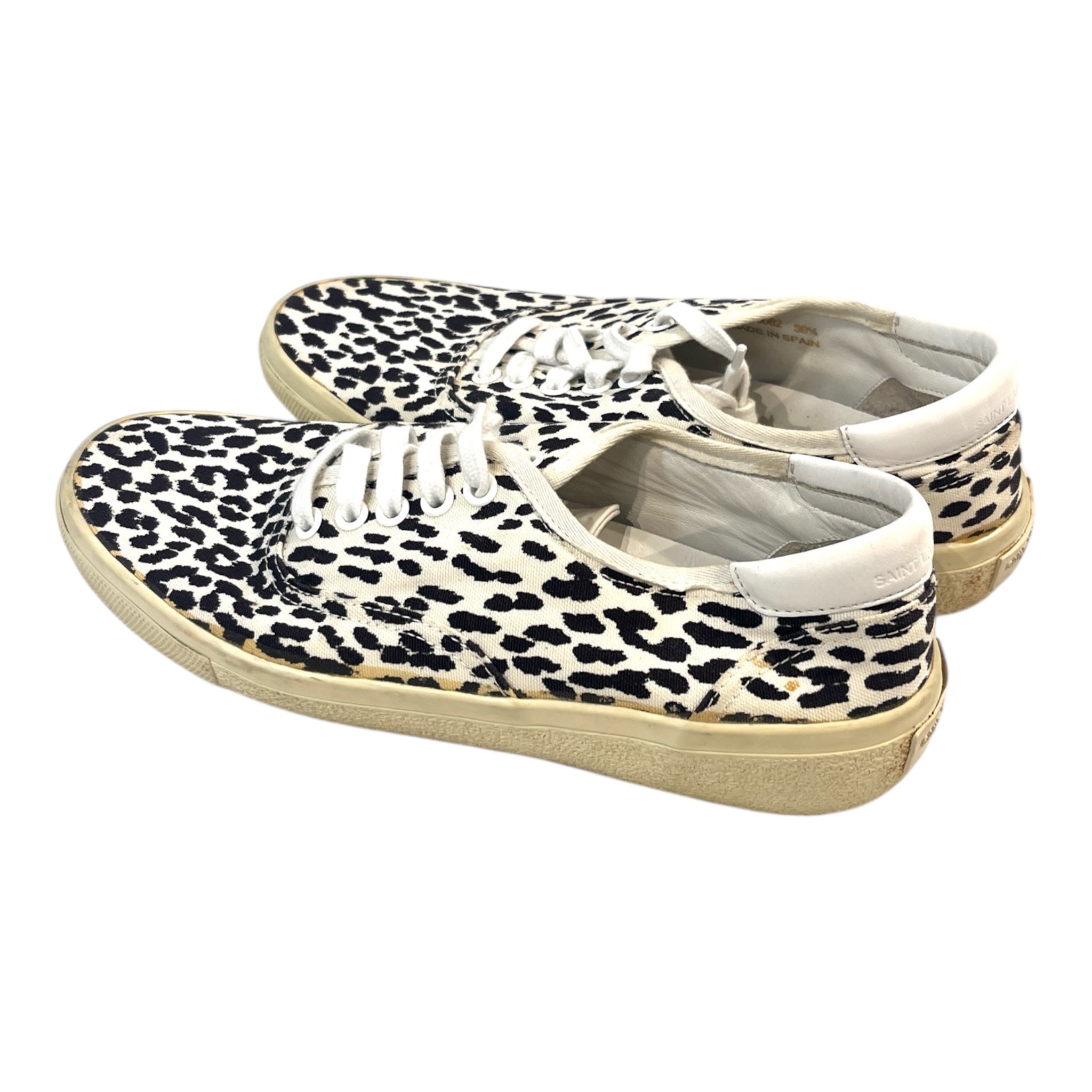 SAINT LAURENT/Low-Sneakers/EU 38.5/Leopard/Cotton/WHT/BLK view 2