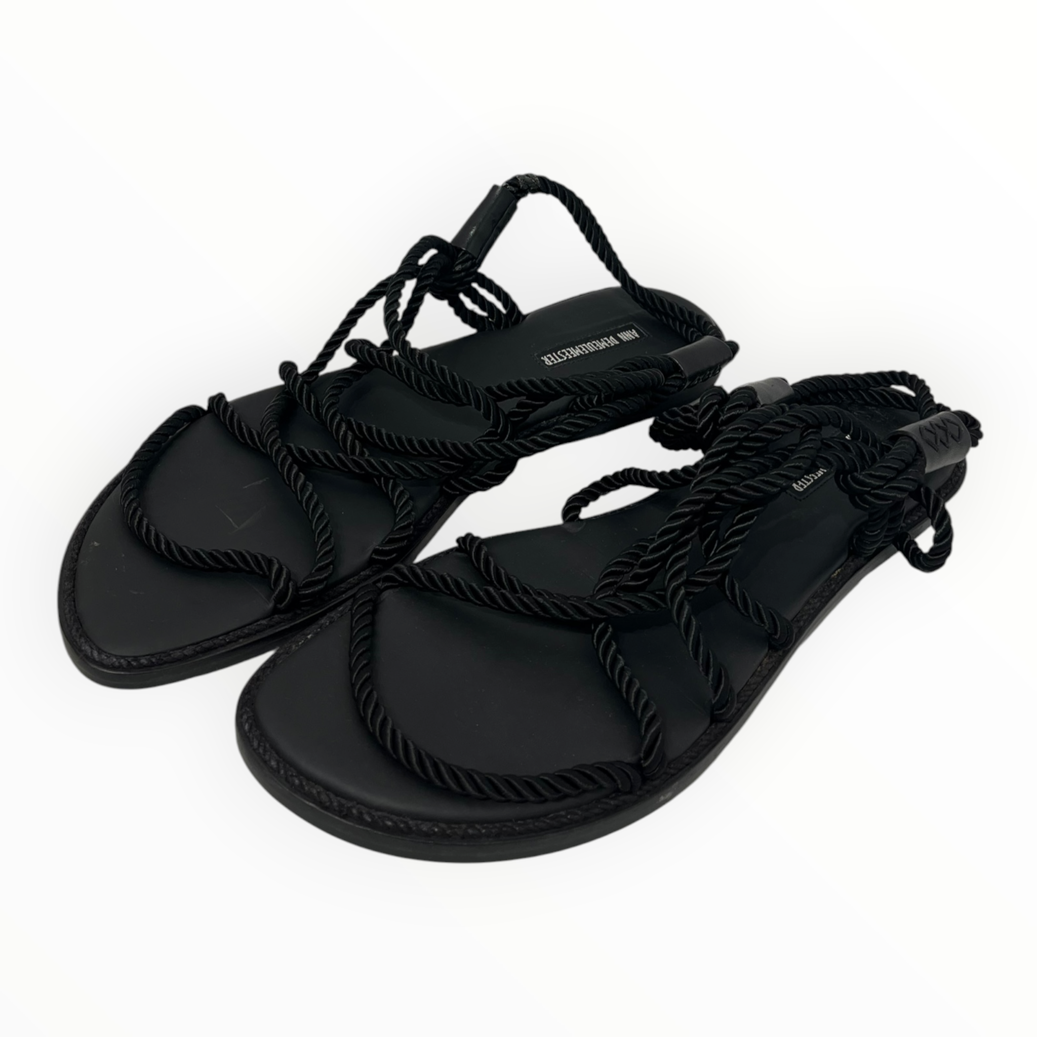 ANN DEMEULEMEESTER/Sandals/EU 44/Leather/BLK/ROPE LEATHER SANDALS view 1