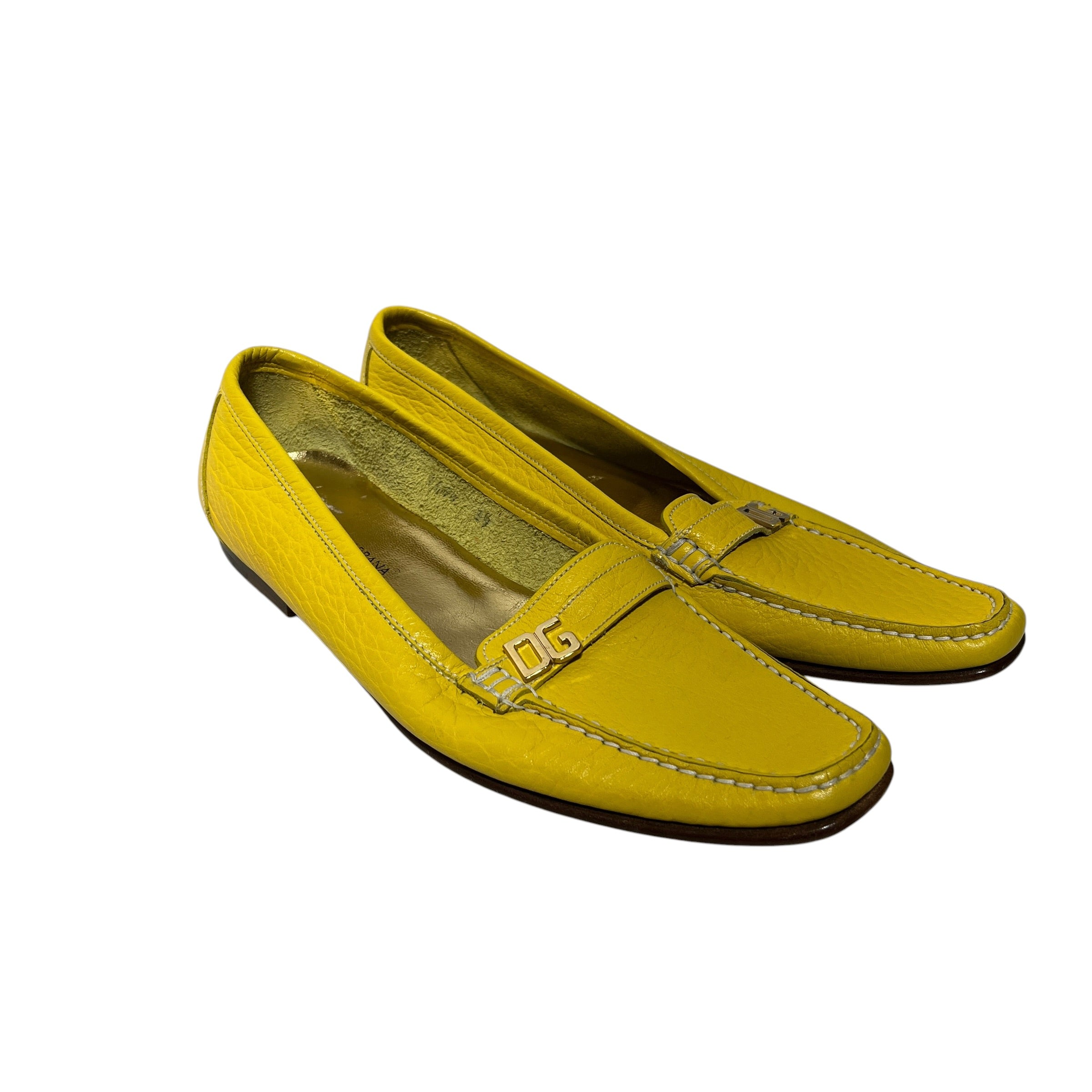 DOLCE&GABBANA/Loafers/US 7.5/Leather/YEL/DG BUCKLE view 2