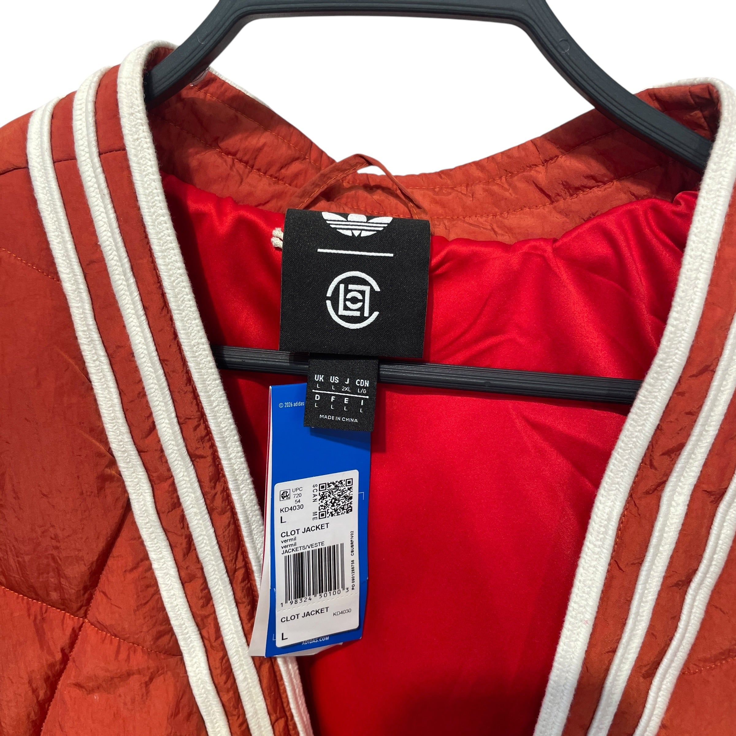 adidas/Quilted Jkt/L/Cotton/ORN/Kung Fu Wrap JAcket view 3
