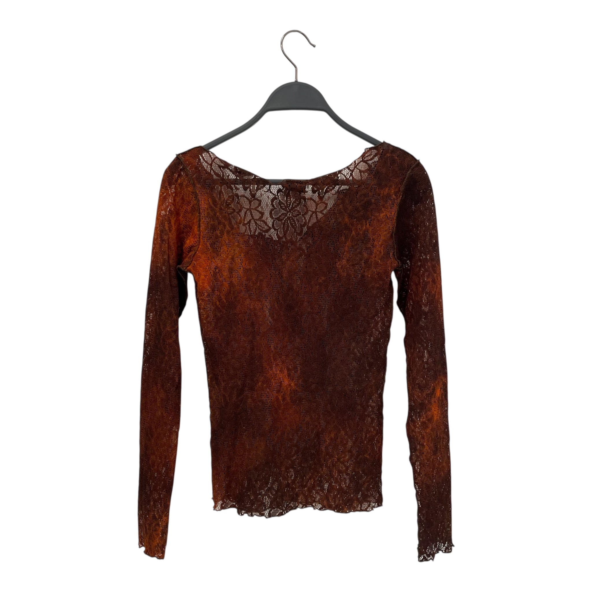 PLEIN SUD JEANS/LS T-Shirt/All Over Print/Polyester/ORN/MESH ORANGE LS view 2