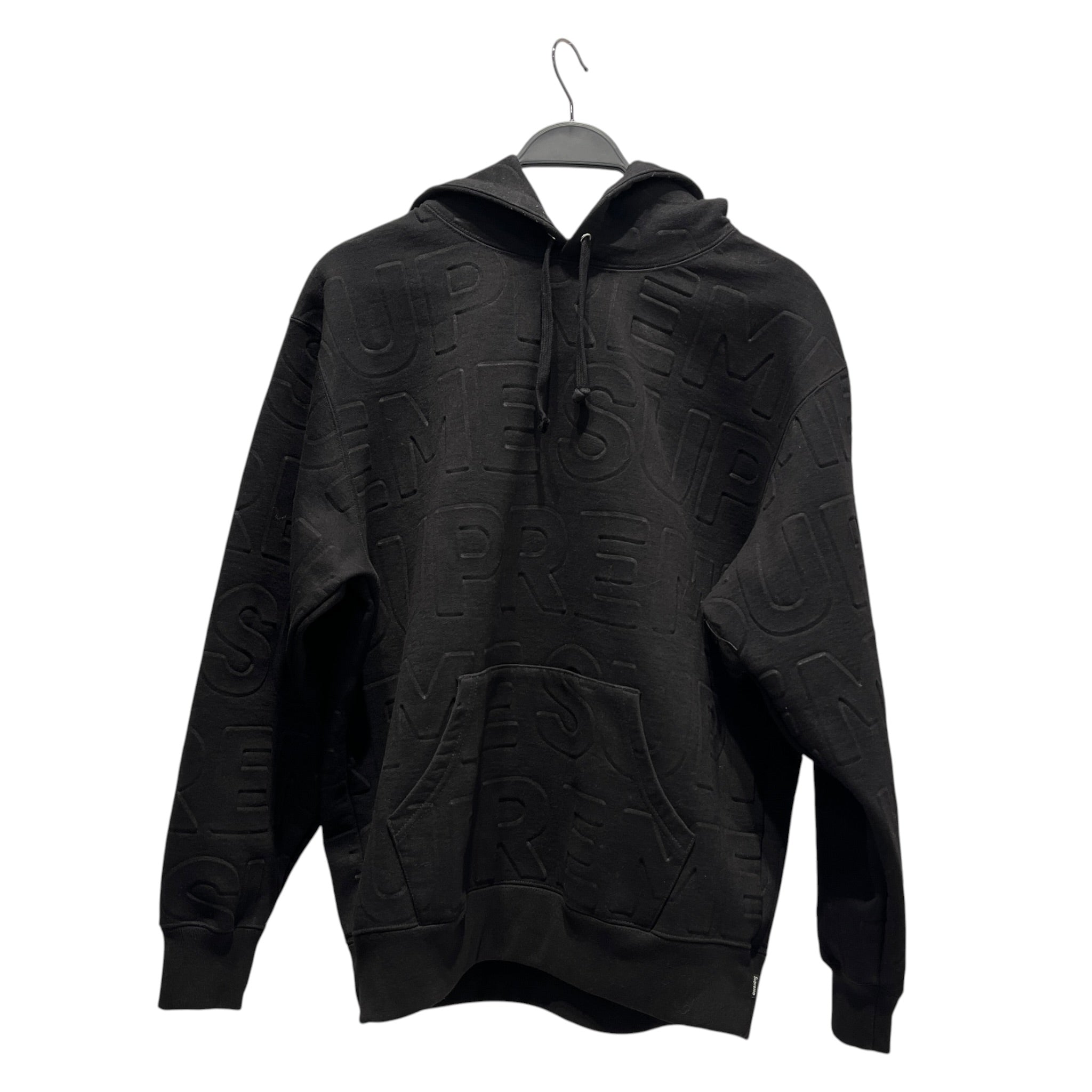 Supreme/Hoodie/M/Cotton/BLK/Embossed logos view 1