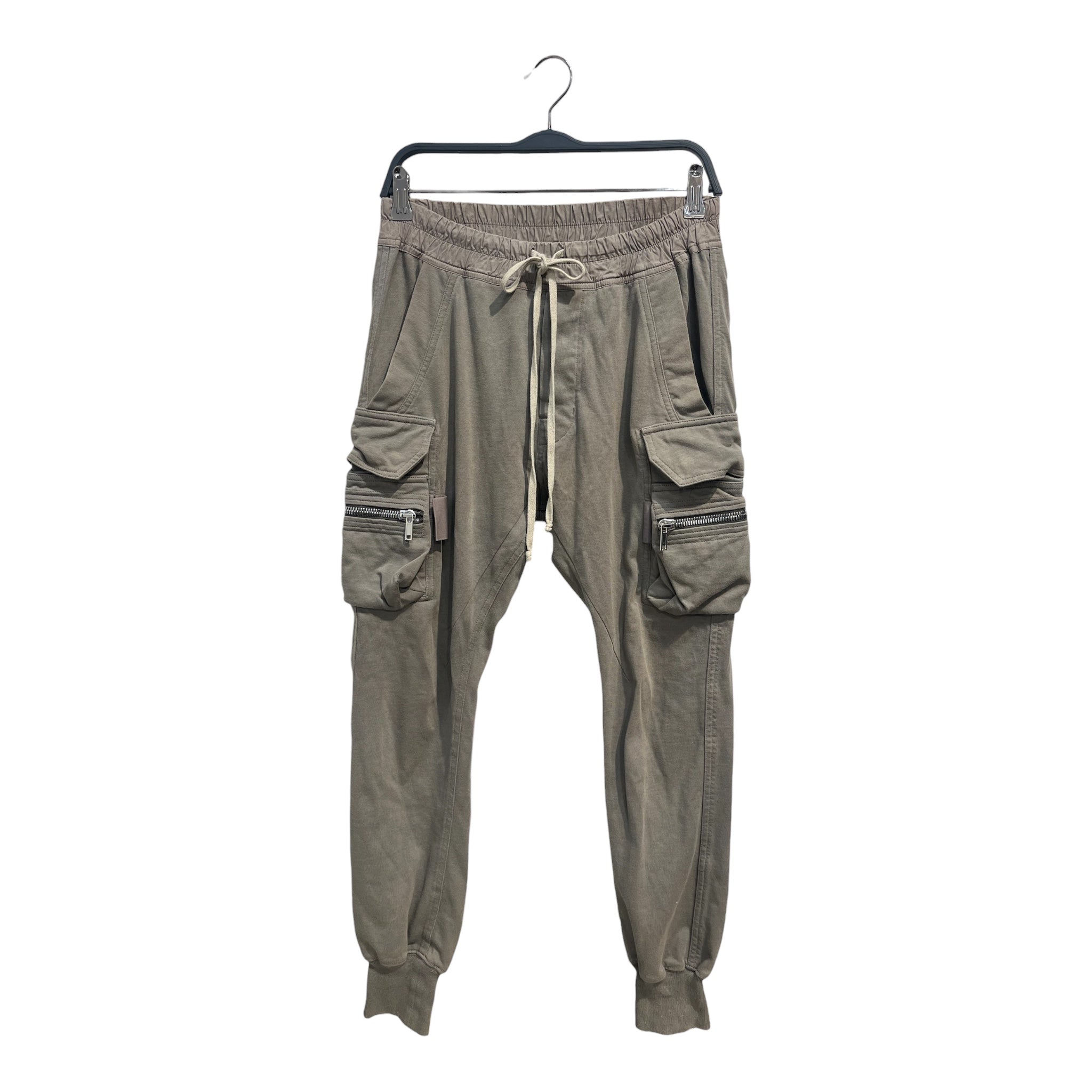 Rick Owens/Cargo Pants/38/Cotton/GRY/zipper pocket and button view 1