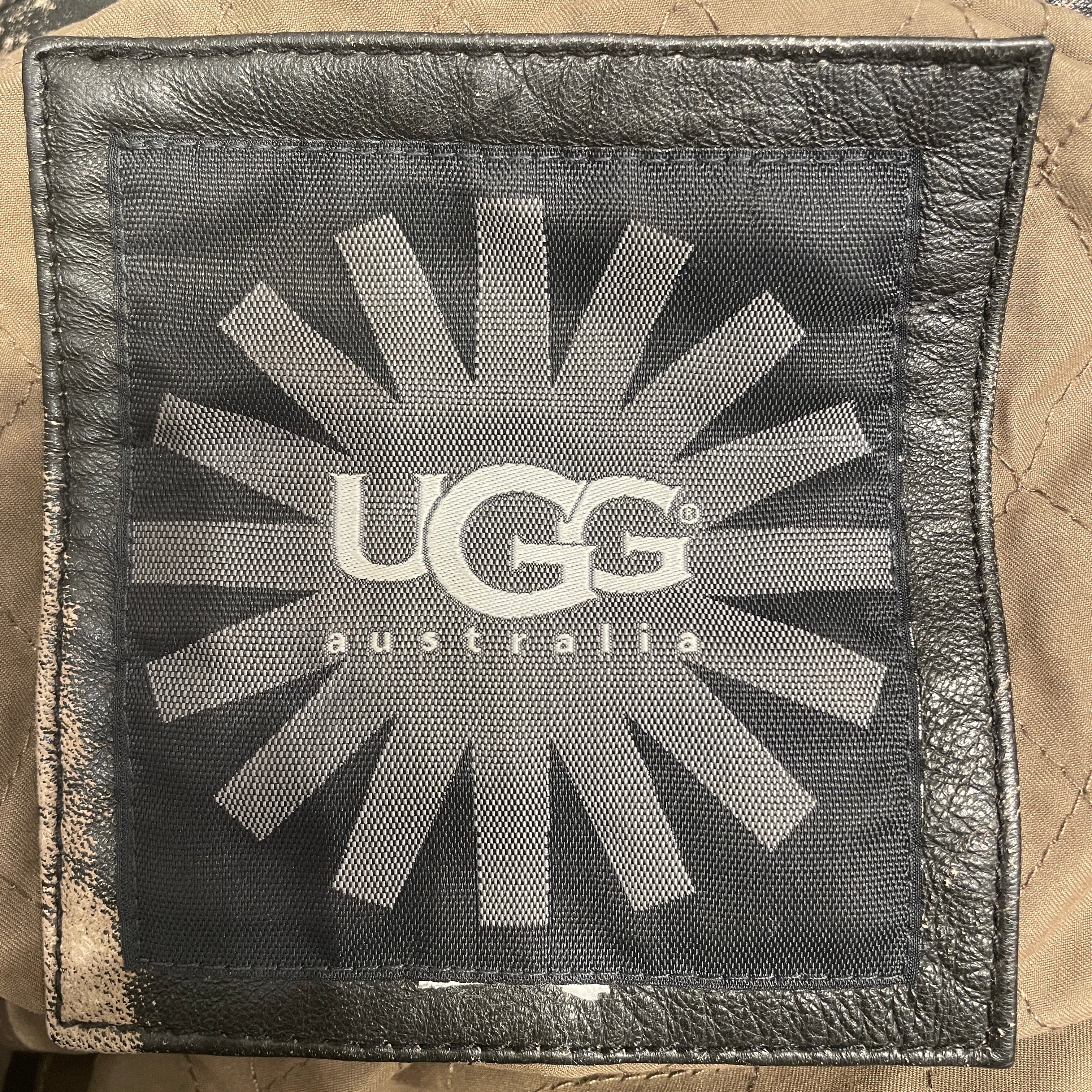 UGG australia/Leather Jkt/XXL/Lambskin/BRW/All Over Print/FADED WASHED BRWN view 3