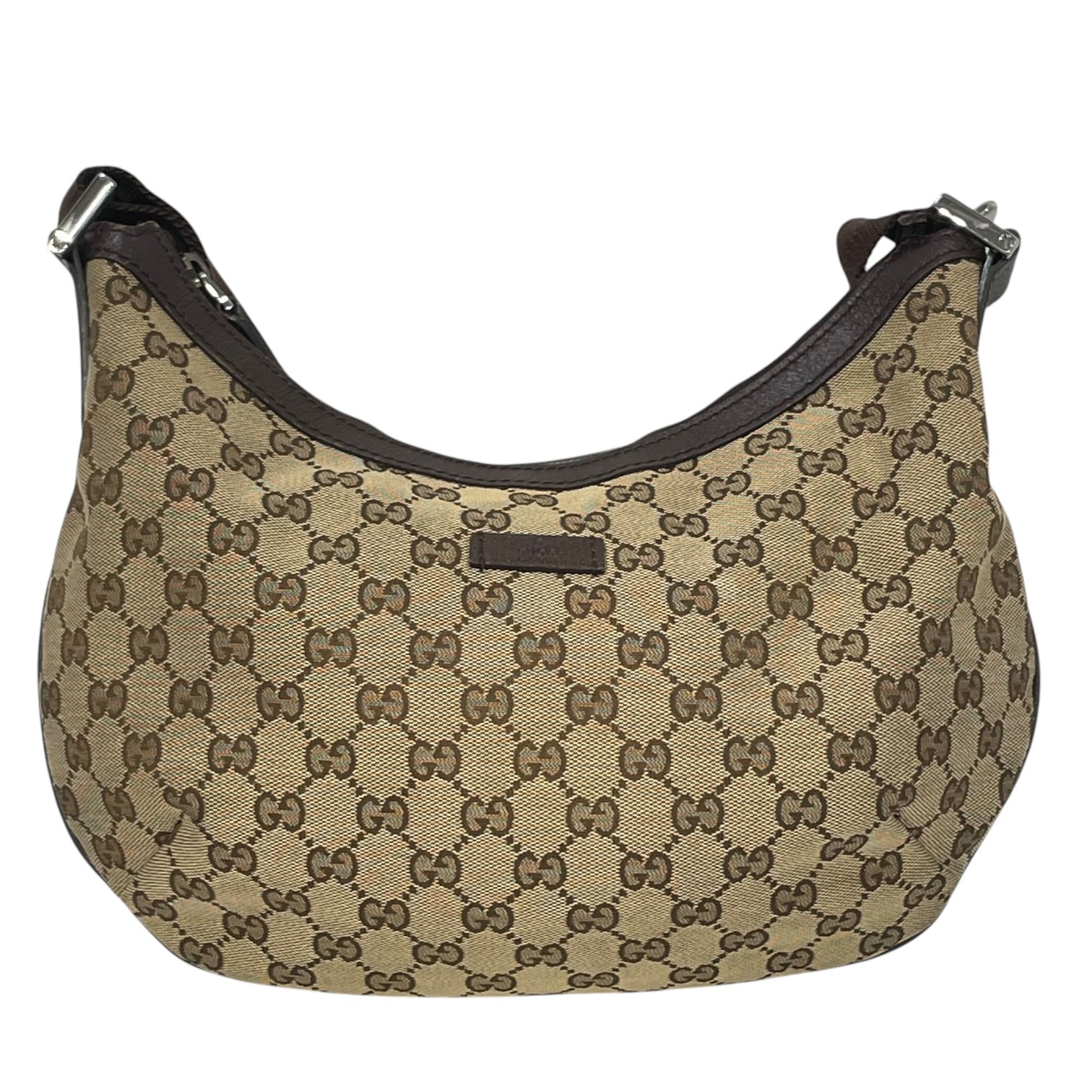 GUCCI/Cross Body Bag/Monogram/Cotton/CML/sherry rounded messenger view 1