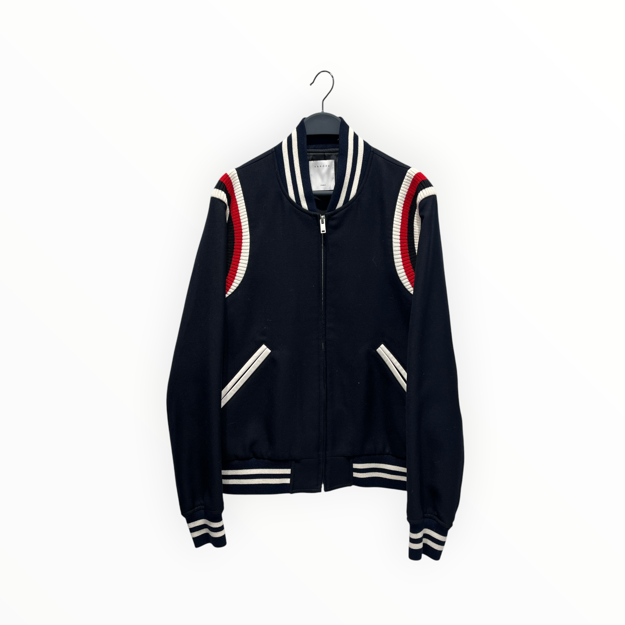 sandro/Blouson/M/Cotton/NVY/Stripe/VARSITY BOMBER/RED WHT STRIPES view 1