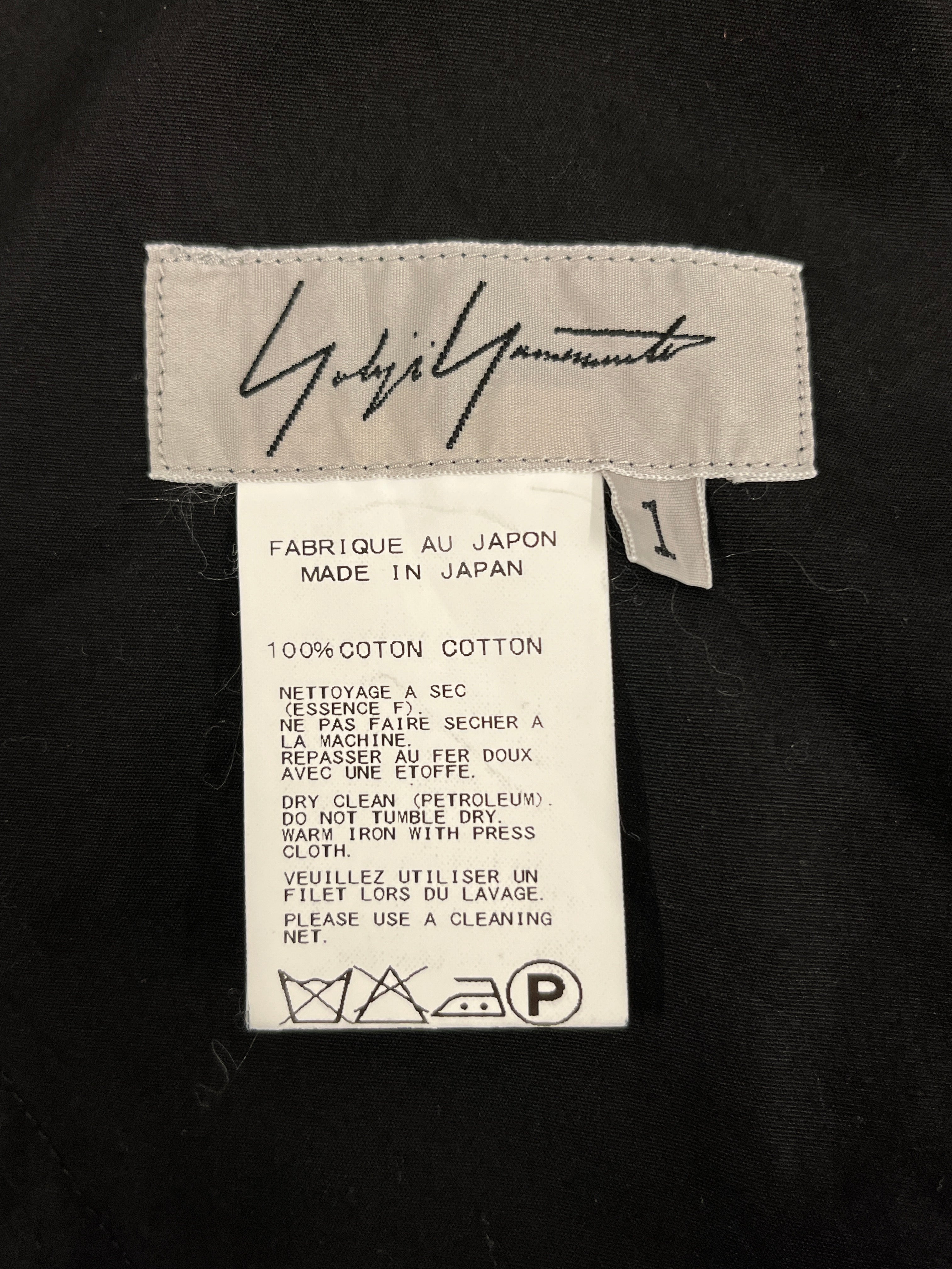 YOHJI YAMAMOTO/LS Shirt/S/Cotton/BLK/ view 3
