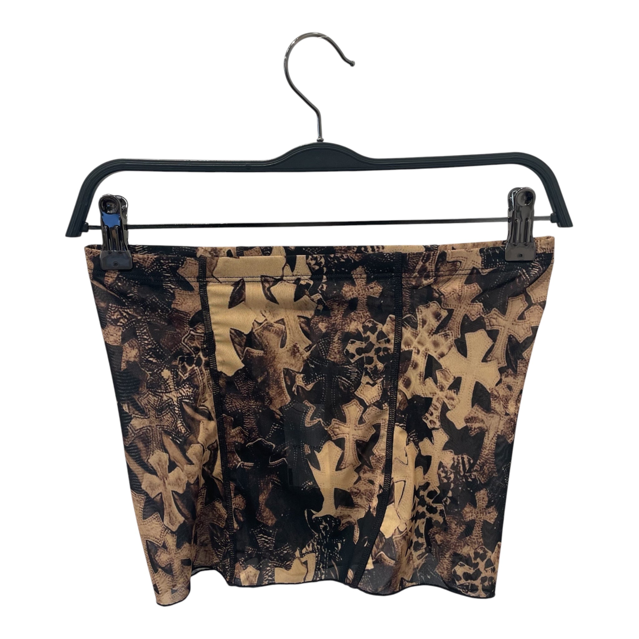 CHROME HEARTS/SL Cut & Sew/S/All Over Print/Nylon/BRW/WATERFALLS MESHSTACKED CROSS view 2