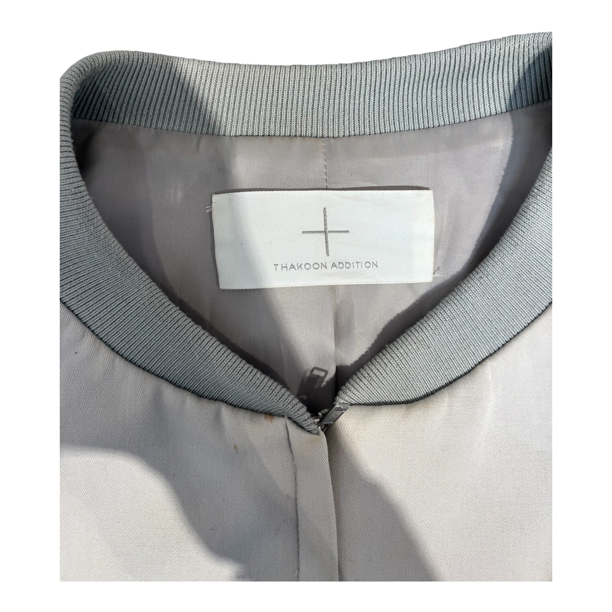 THAKOON/Jacket/2/Cotton/KHK/Single Breasted/LAMBSKIN SLEEVE-ASSYM-STAINED view 3