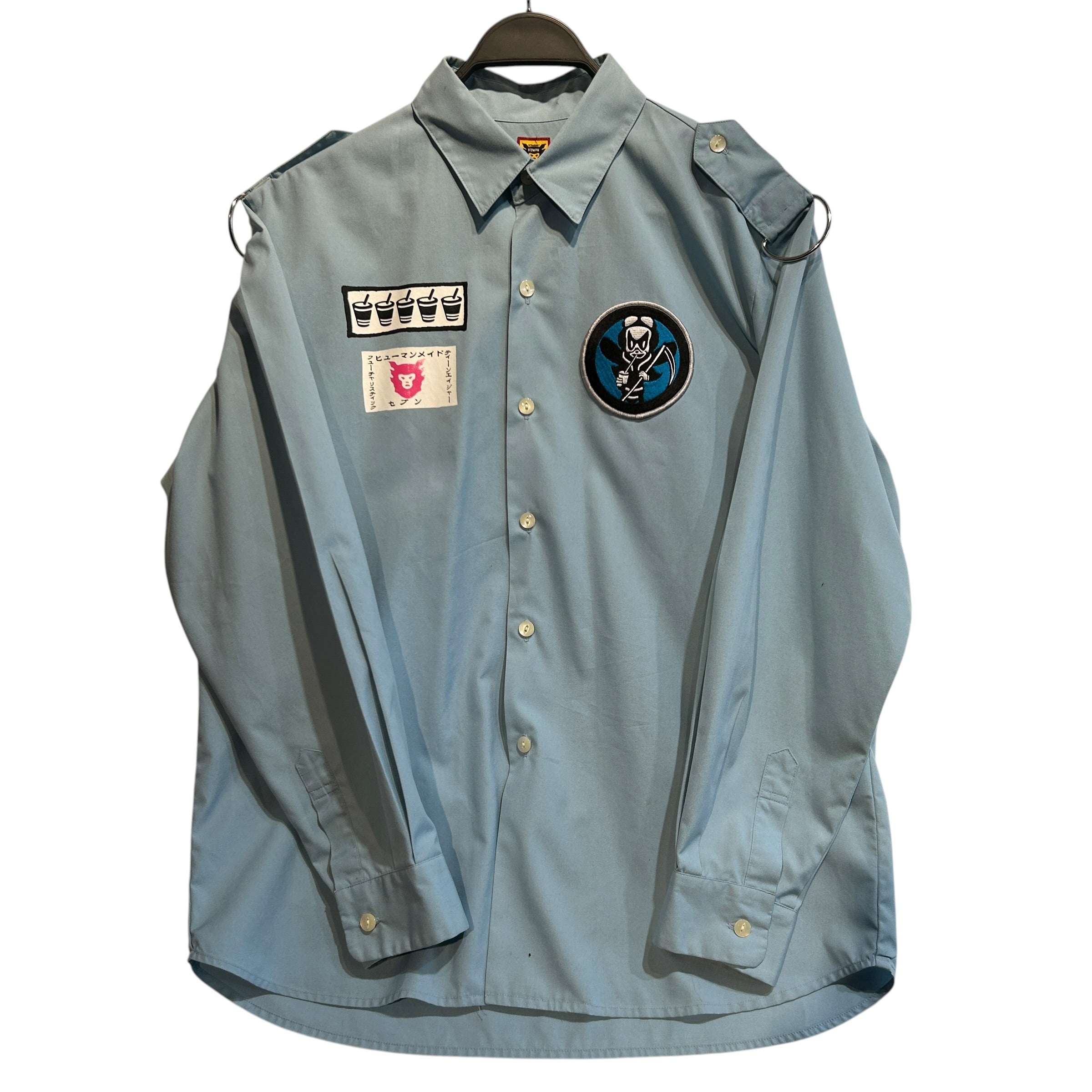 HUMAN MADE/LS Shirt/M/Cotton/BLU/Graphic/Studio Seven Bee Button Up view 1