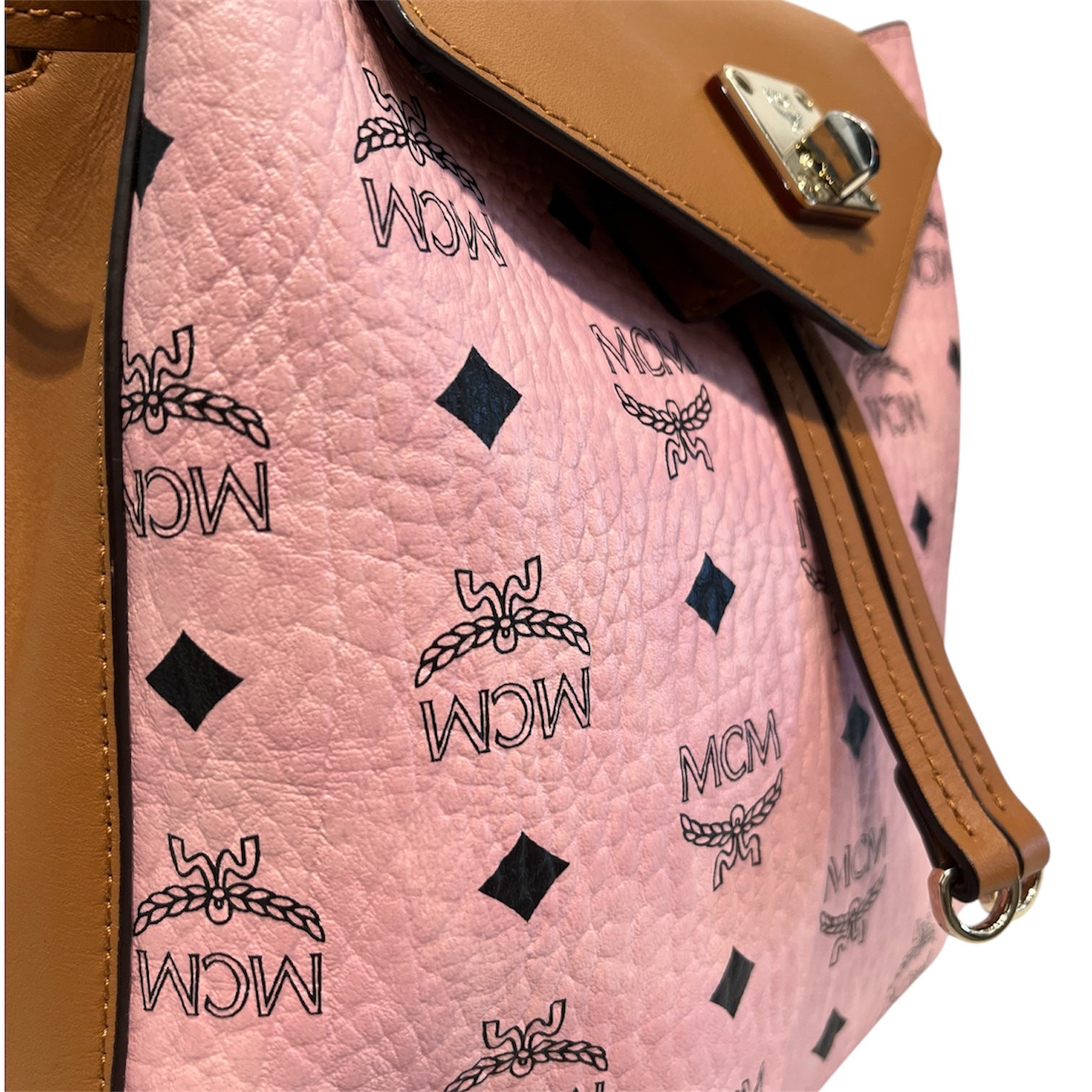 MCM/Backpack/All Over Print/Leather/PNK/mini backpack view 8