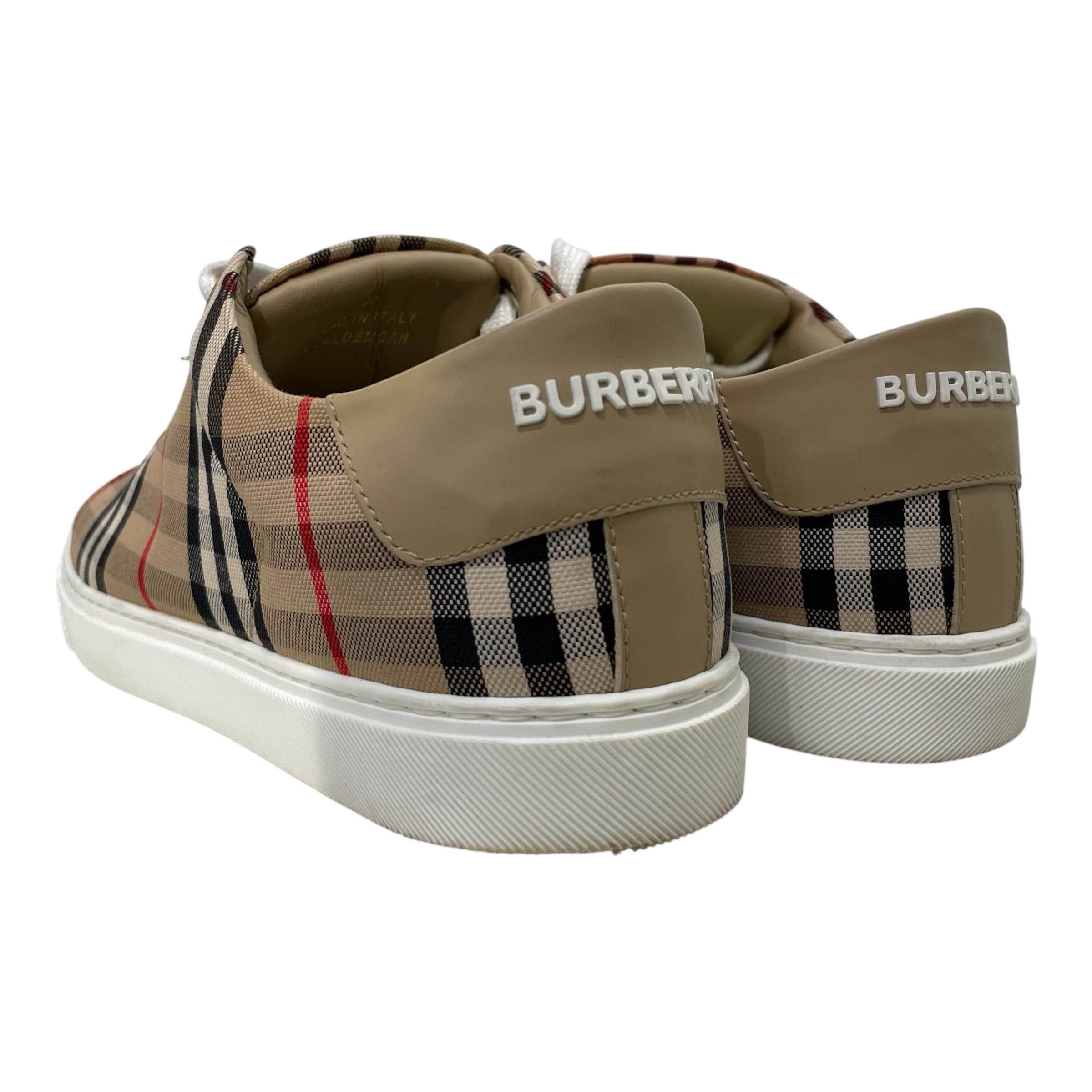 BURBERRY LONDON/Low-Sneakers/EU 39/Stripe/KHK/ALBRIDGE CHECK SNEAKERS view 2