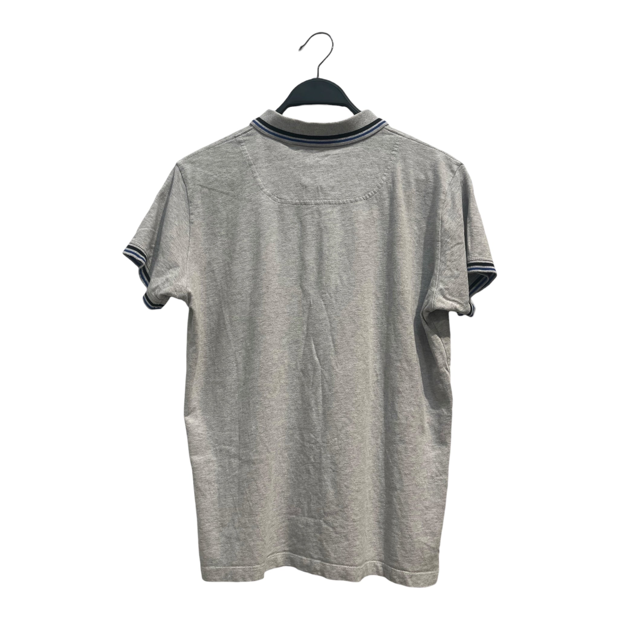 DIESEL/Polo Shirt/L/Cotton/GRY/blue stripe collar view 2