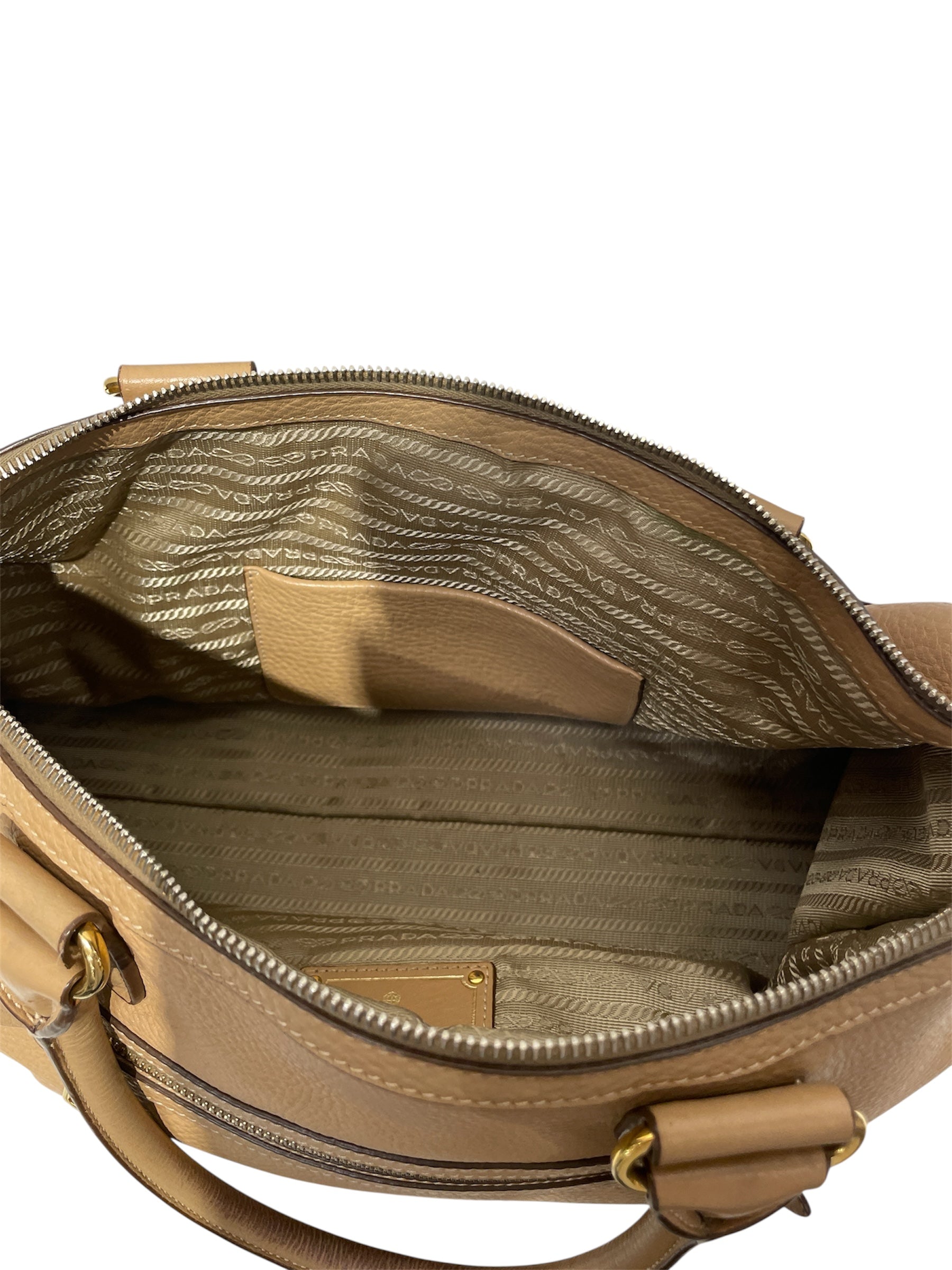 PRADA/Hand Bag/Leather/BEG/vitello daino tote view 8