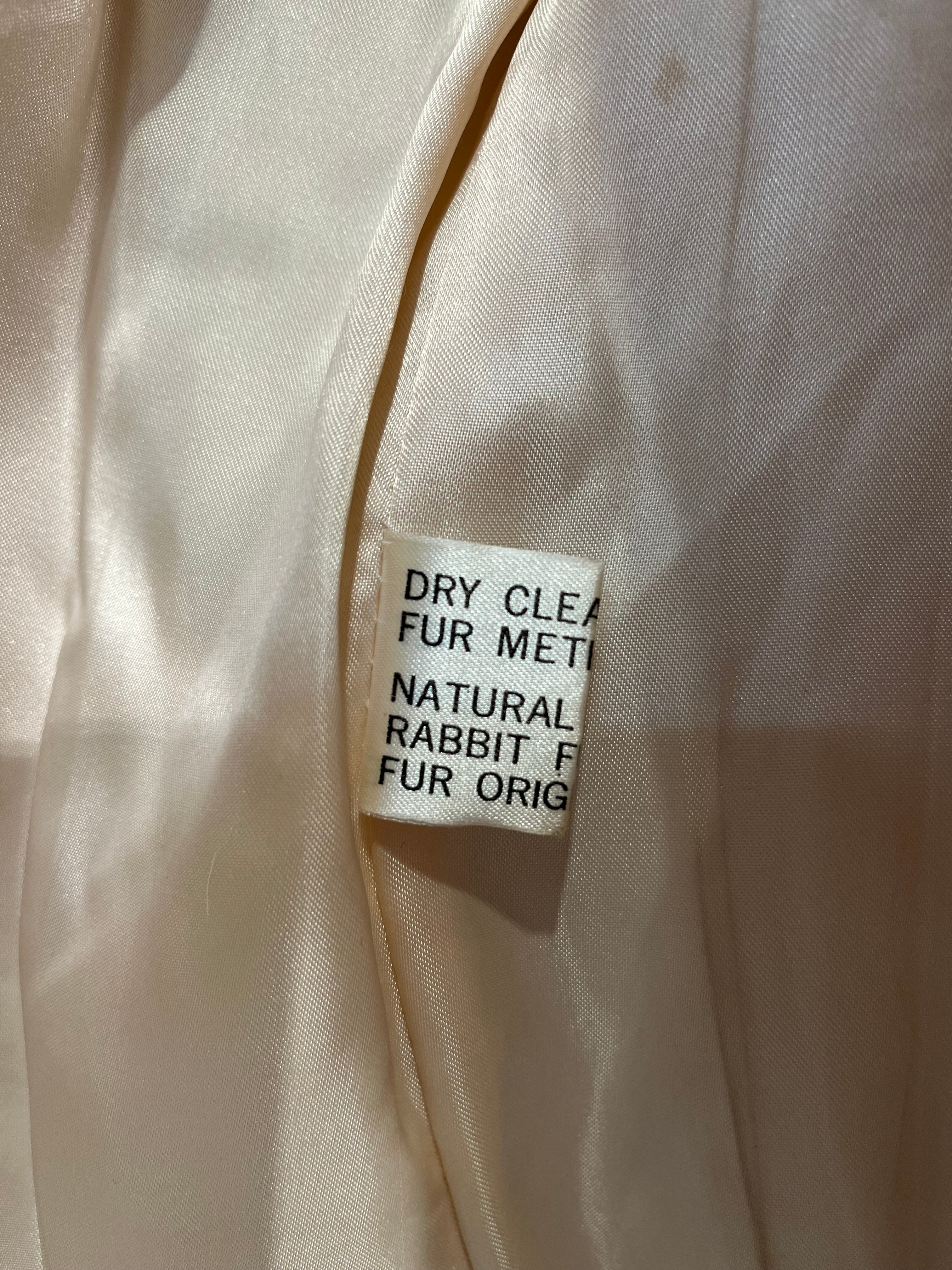 Vintage/Coat/S/Fur/CRM/RABBIT FUR LIGHT PINK INTERIOR view 3