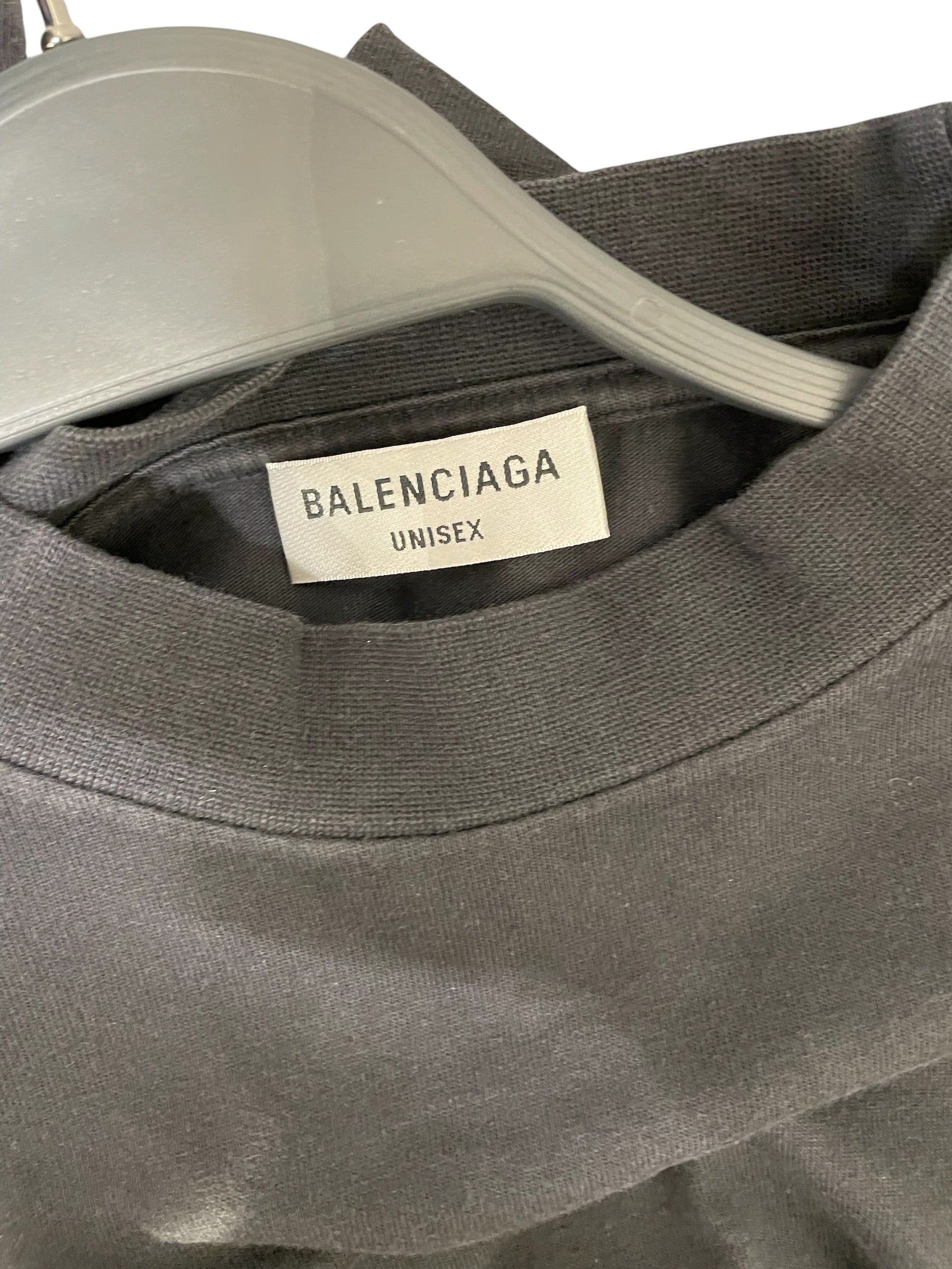 BALENCIAGA/LS T-Shirt/3/Cotton/BLK/blank logo on bottom back view 3