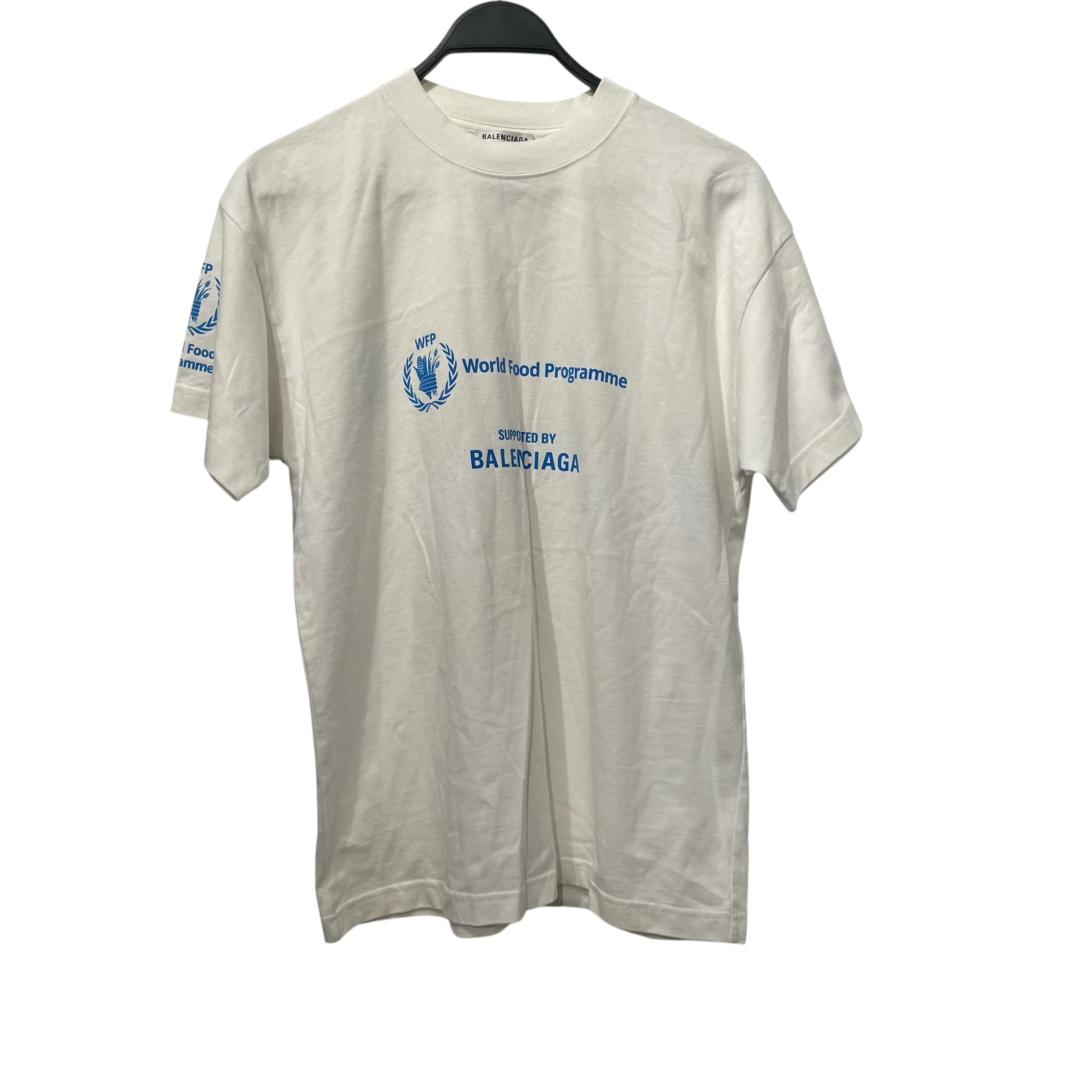 BALENCIAGA/T-Shirt/S/Cotton/WHT/2022 BLUE PRINT WFP view 1