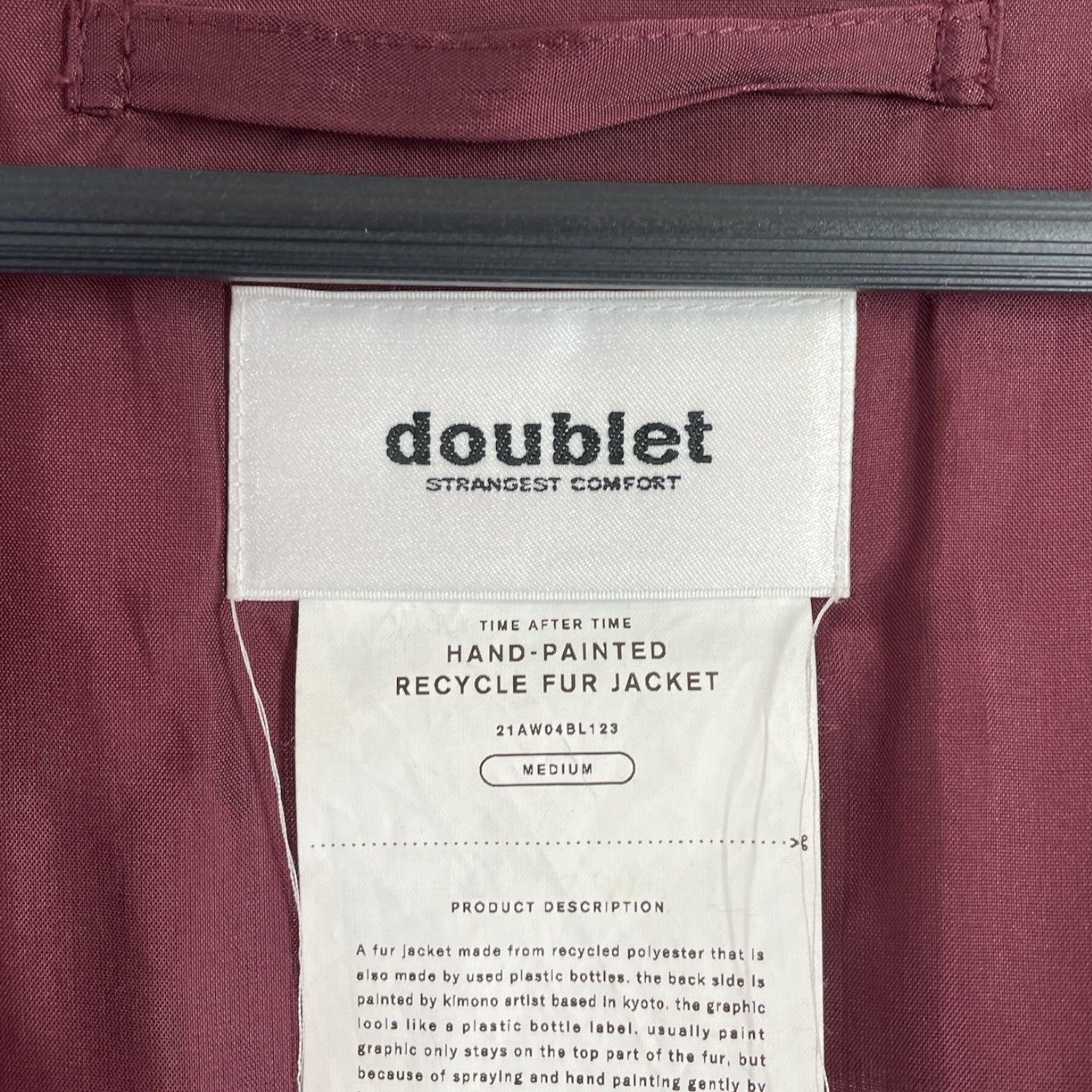 doublet/Jacket/M/Polyester/RED/Graphic/"painting" on back view 3