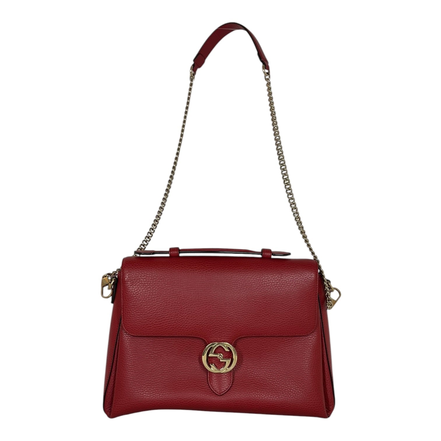 GUCCI/Hand Bag/Leather/RED/Dollar Interlock GG Handbag view 1