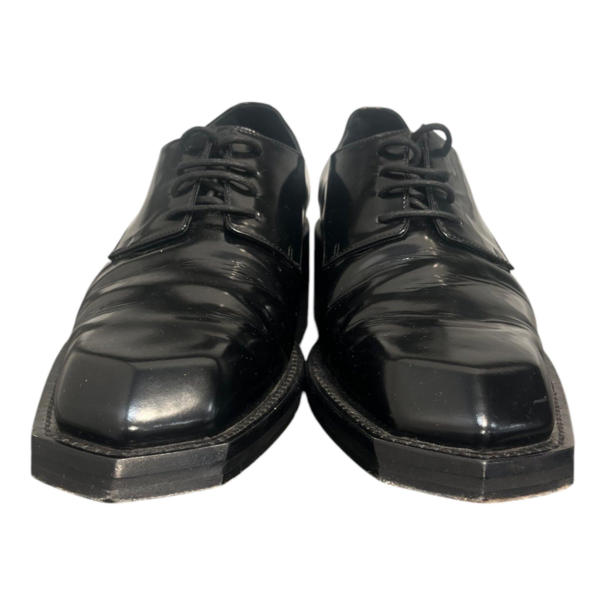 MARTINE ROSE/Dress Shoes/US 10/Leather/BLK/asymetrical toe box view 2