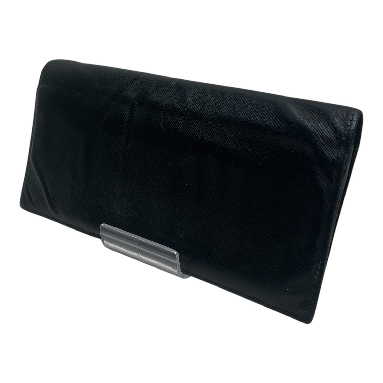 PRADA/Long Wallet/Leather/BLK/M's/BIFOLD LONG CARD HOLDER view 2