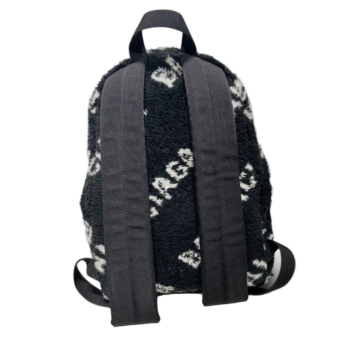 BALENCIAGA/Backpack/All Over Print/Fur/BLK/FAUX FUR LOGO BACKPACK view 2