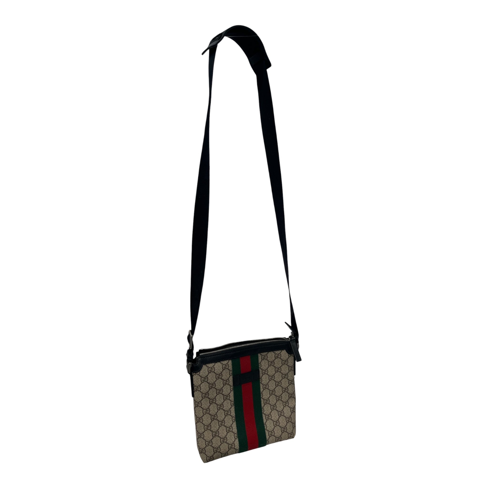 GUCCI/Cross Body Bag/Monogram/Leather/BRW/471454213317 GG messenger bag view 1