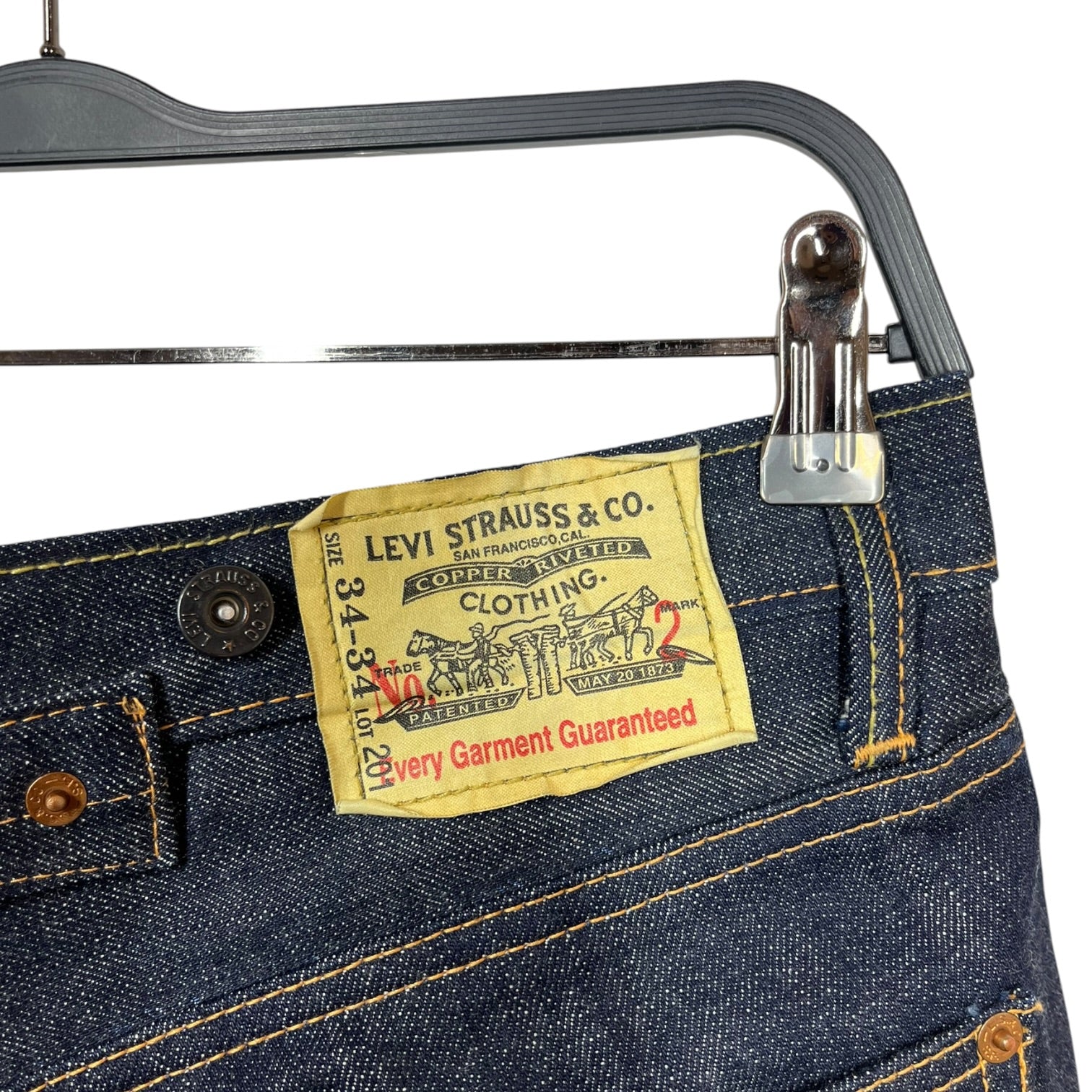 Levi's/Straight Pants/34/Cotton/NVY/back buckle view 3